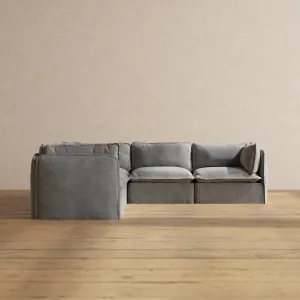 Modular Performance 5-Seater Corner Sectional in Ash | Relaxed Blend