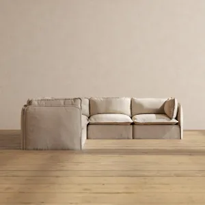 Modular Performance 5-Seater Corner Sectional in Oat | Relaxed Blend