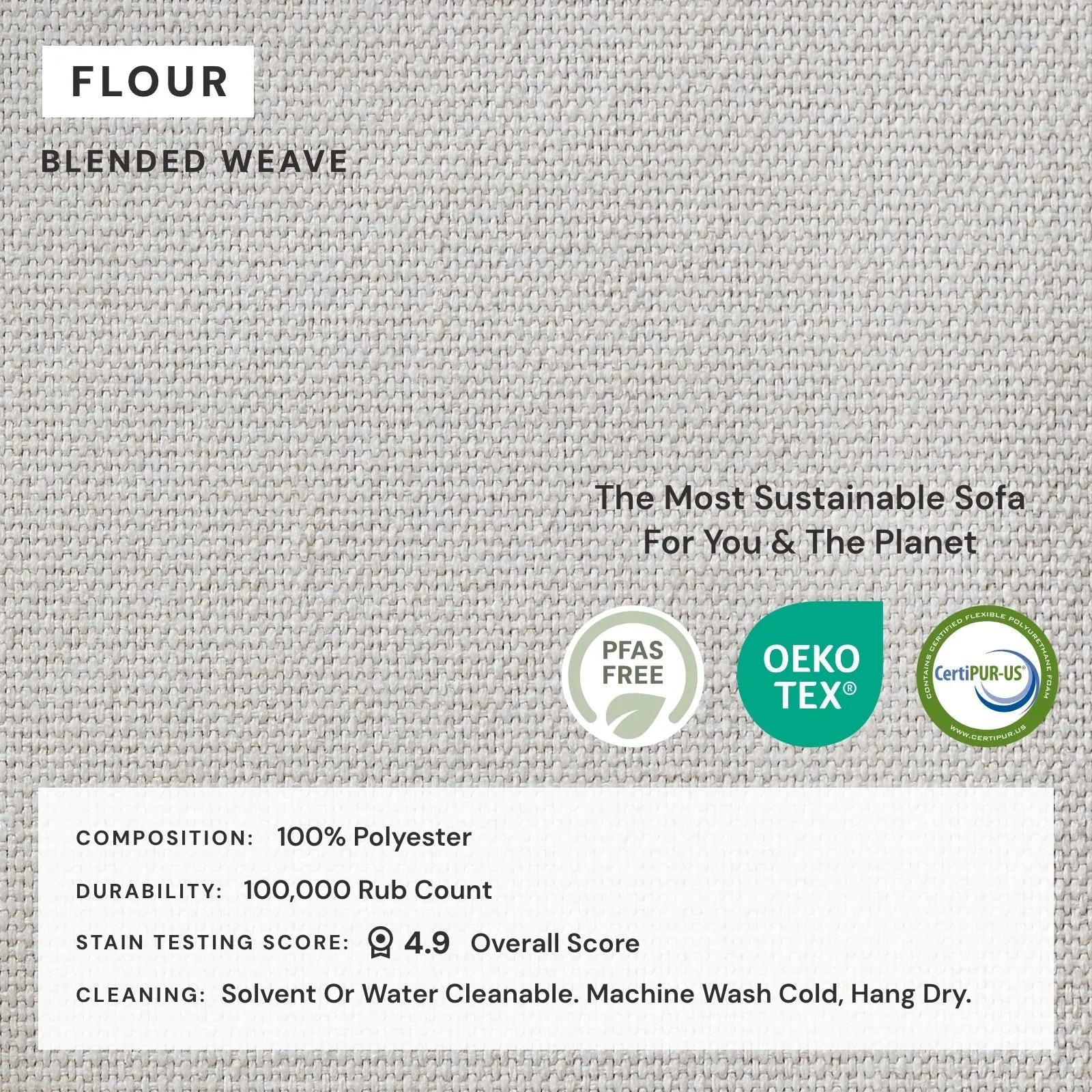 Modular Performance 7-Seater Open-Ends Corner Sectional in Flour | Relaxed Blend