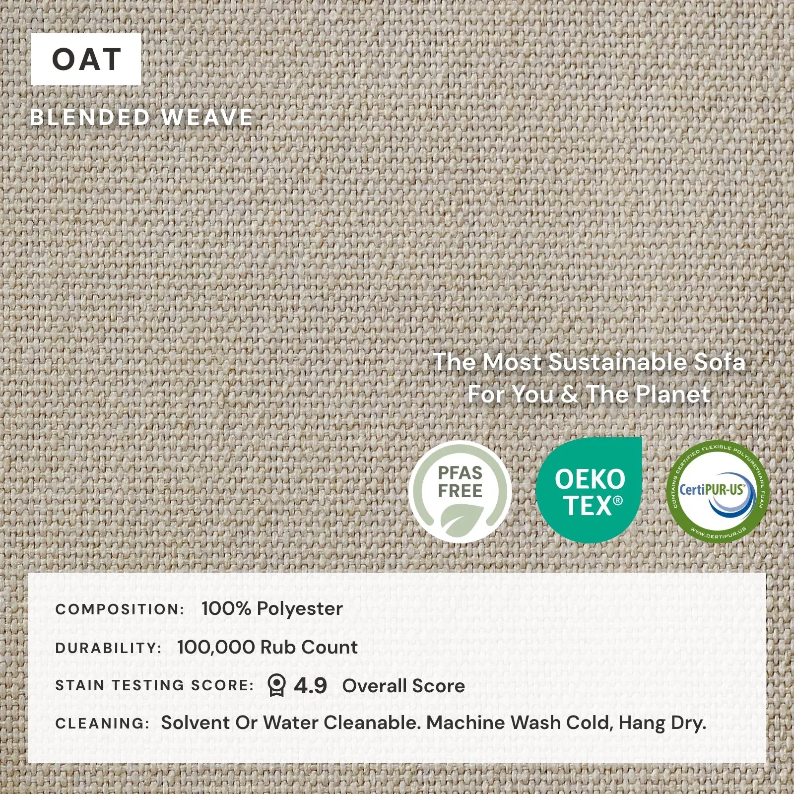 Modular Performance 8-Seater Open-Ends U-Sectional in Oat | Relaxed Blend
