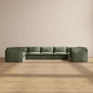 Modular Performance 9-Seater U-Sectional in Willow | Deluxe Blend