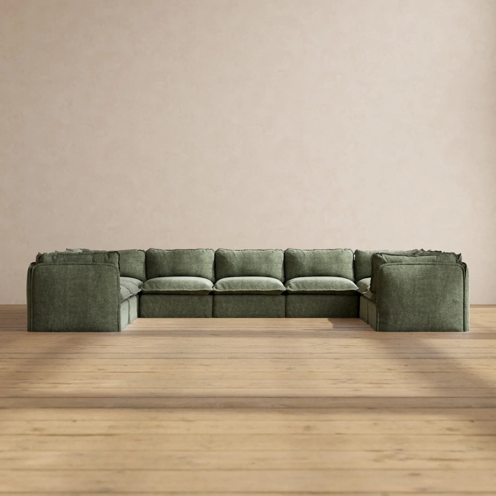 Modular Performance 9-Seater U-Sectional in Willow | Deluxe Blend