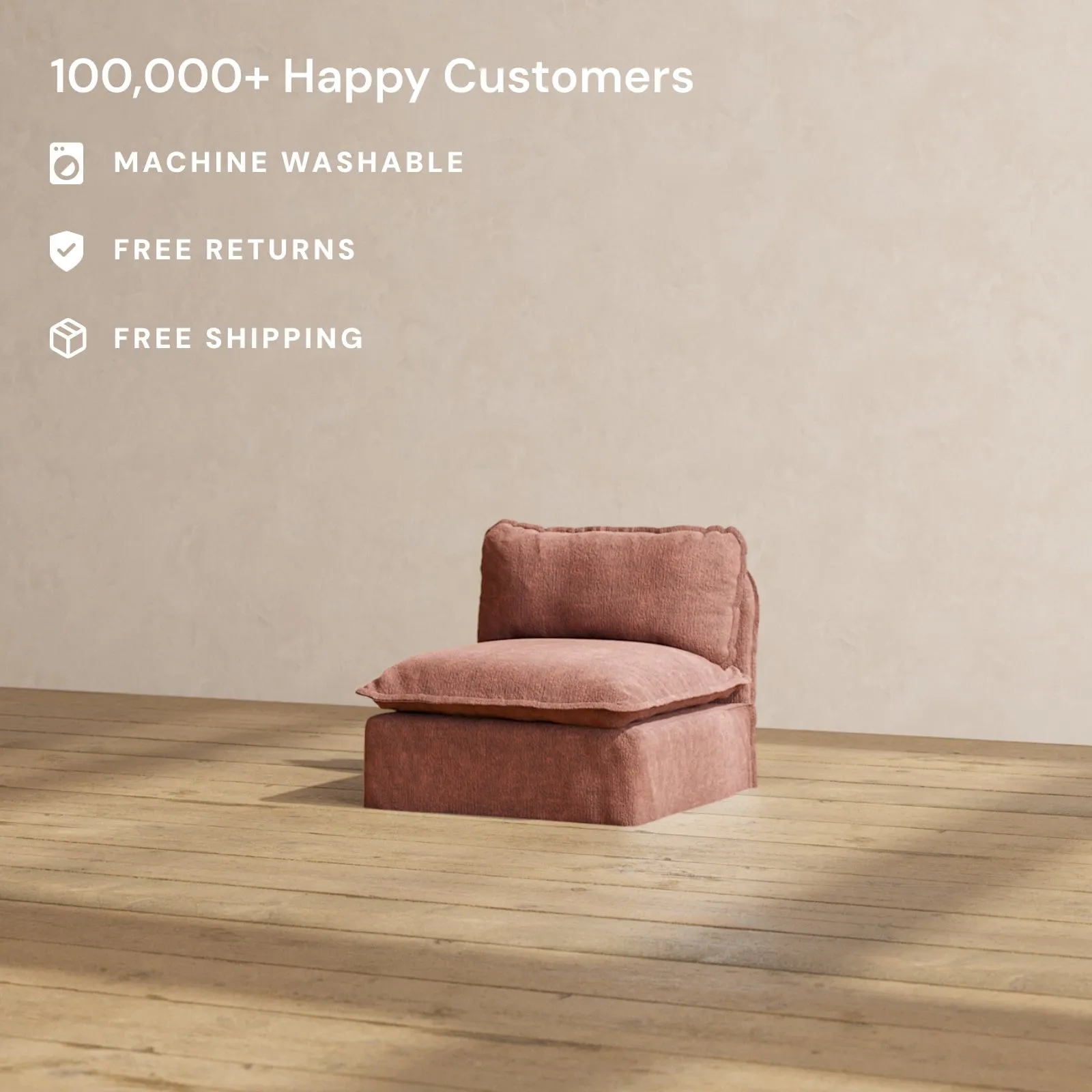 Modular Performance Armless Chair in Chestnut | Relaxed Blend