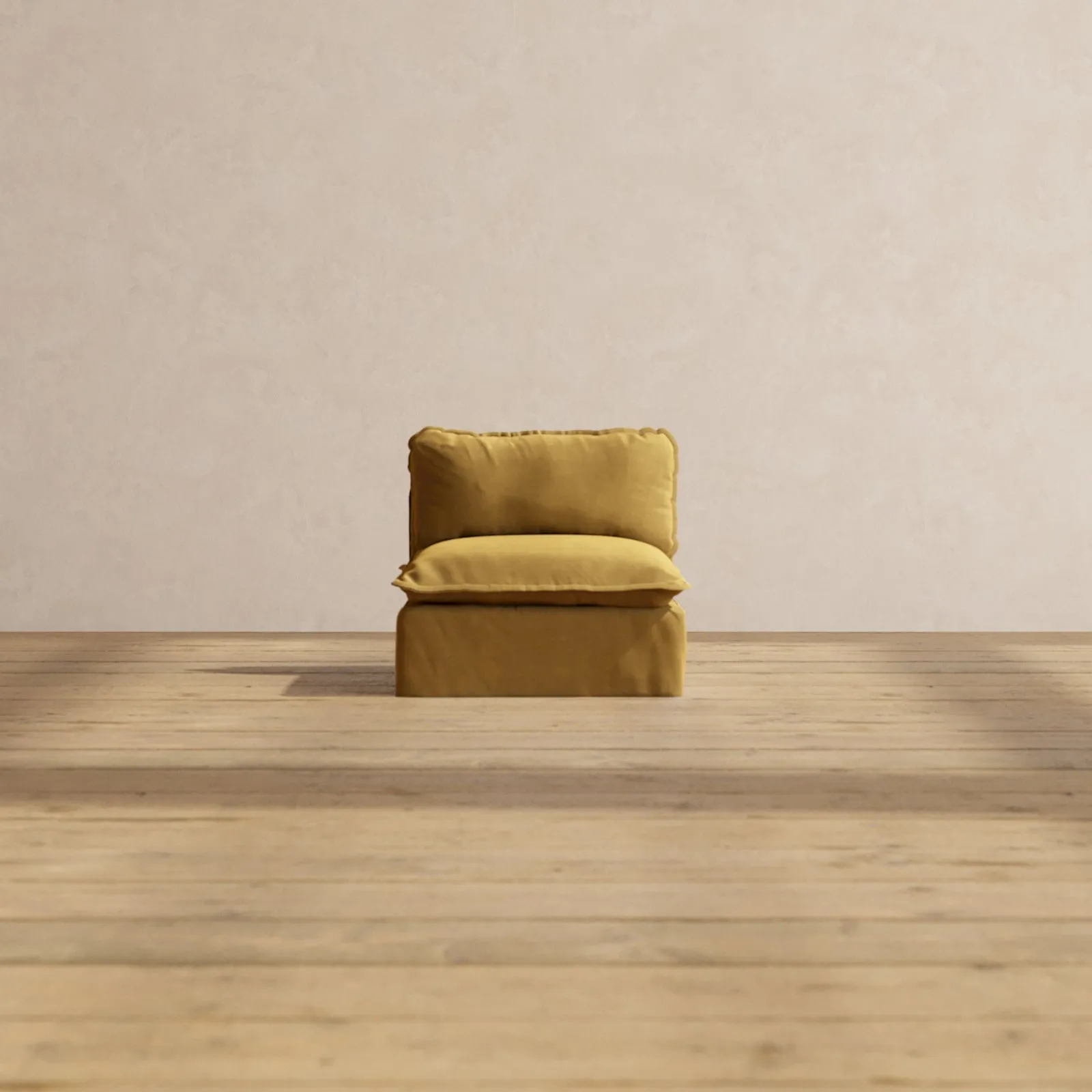 Modular Performance Armless Chair in Toffee | Deluxe Blend
