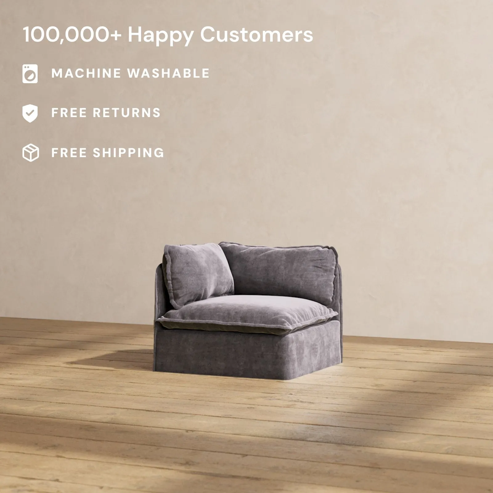 Modular Performance End Chair in Cinder | Deluxe Blend