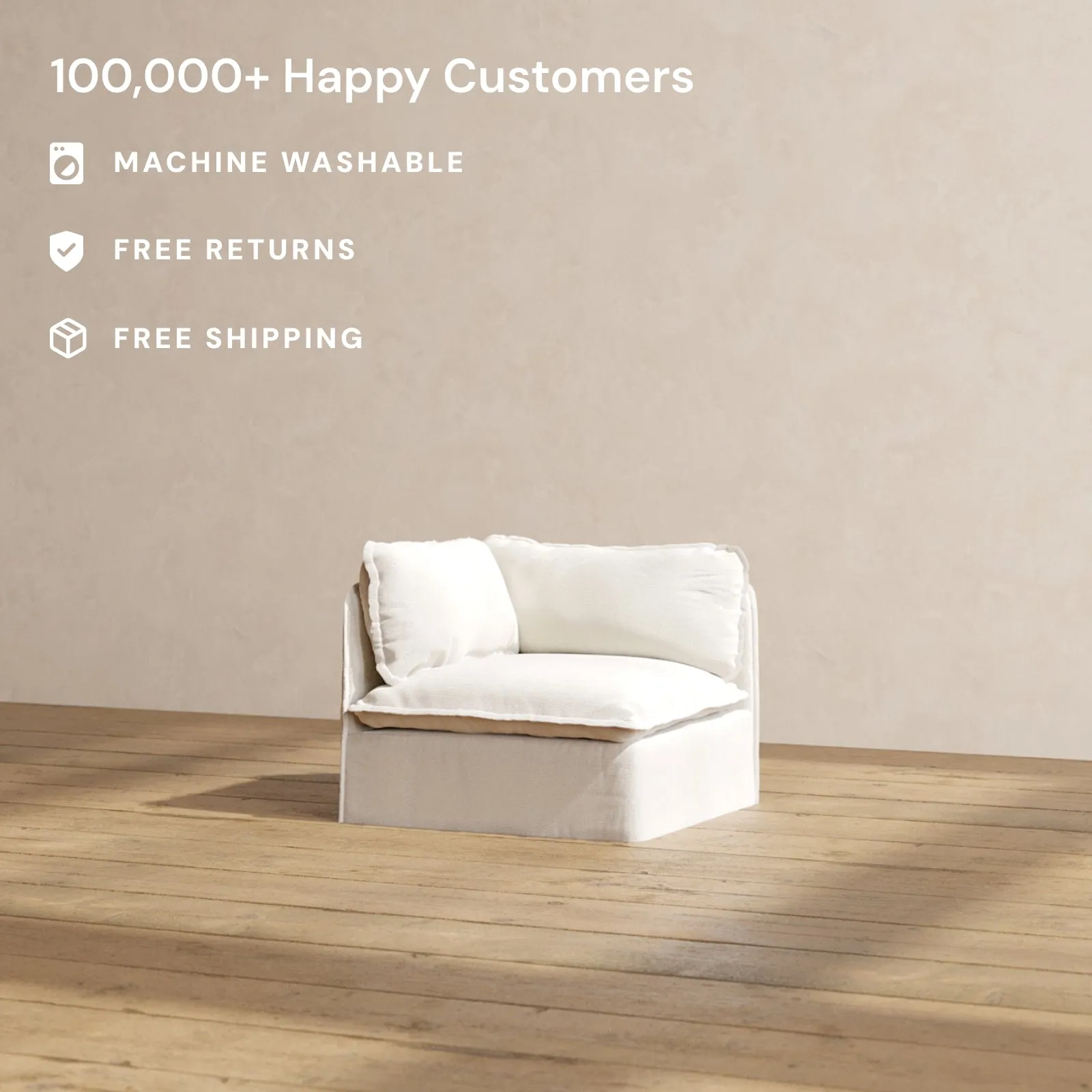 Modular Performance End Chair in Flour | Deluxe Blend