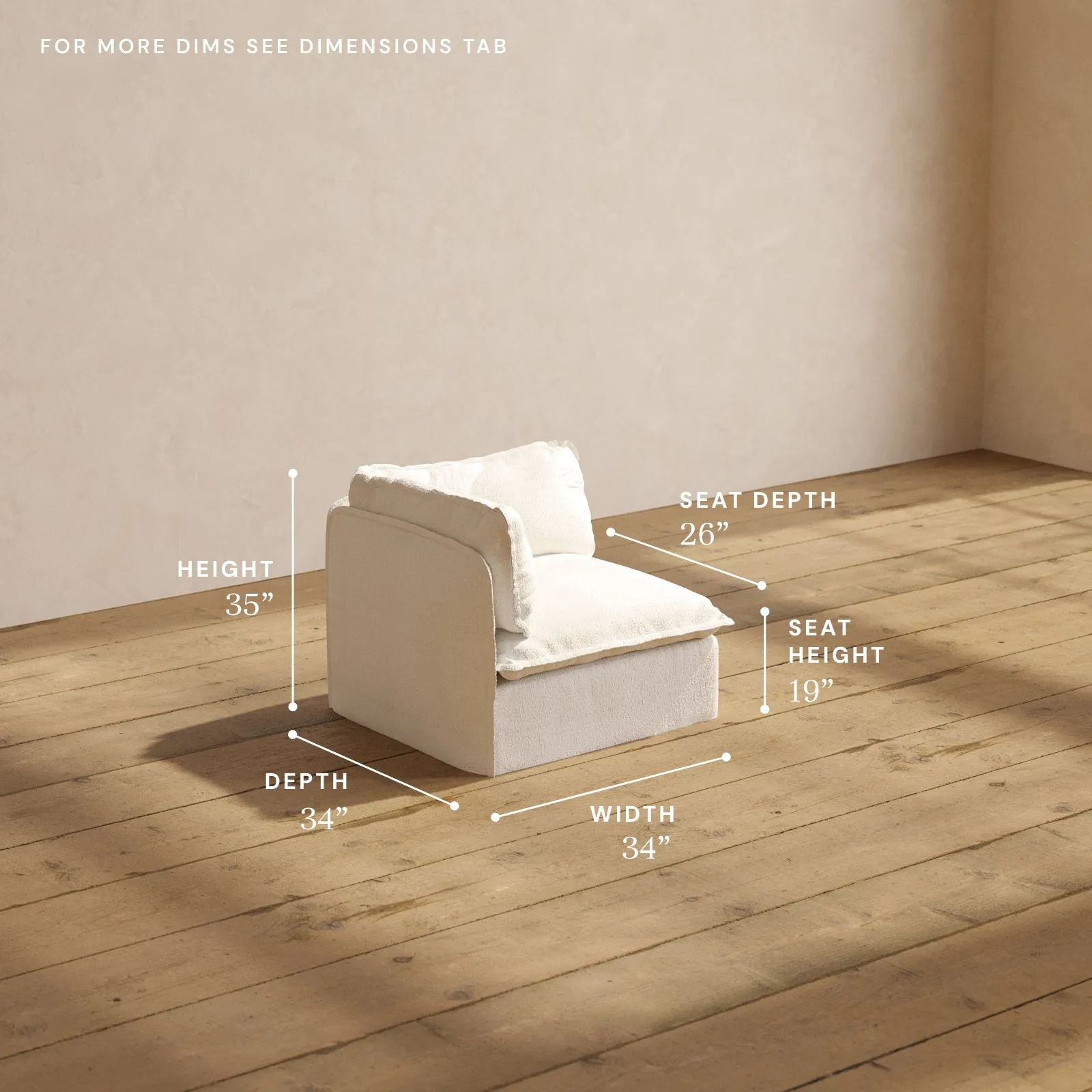 Modular Performance End Chair in Mousse | Relaxed Blend
