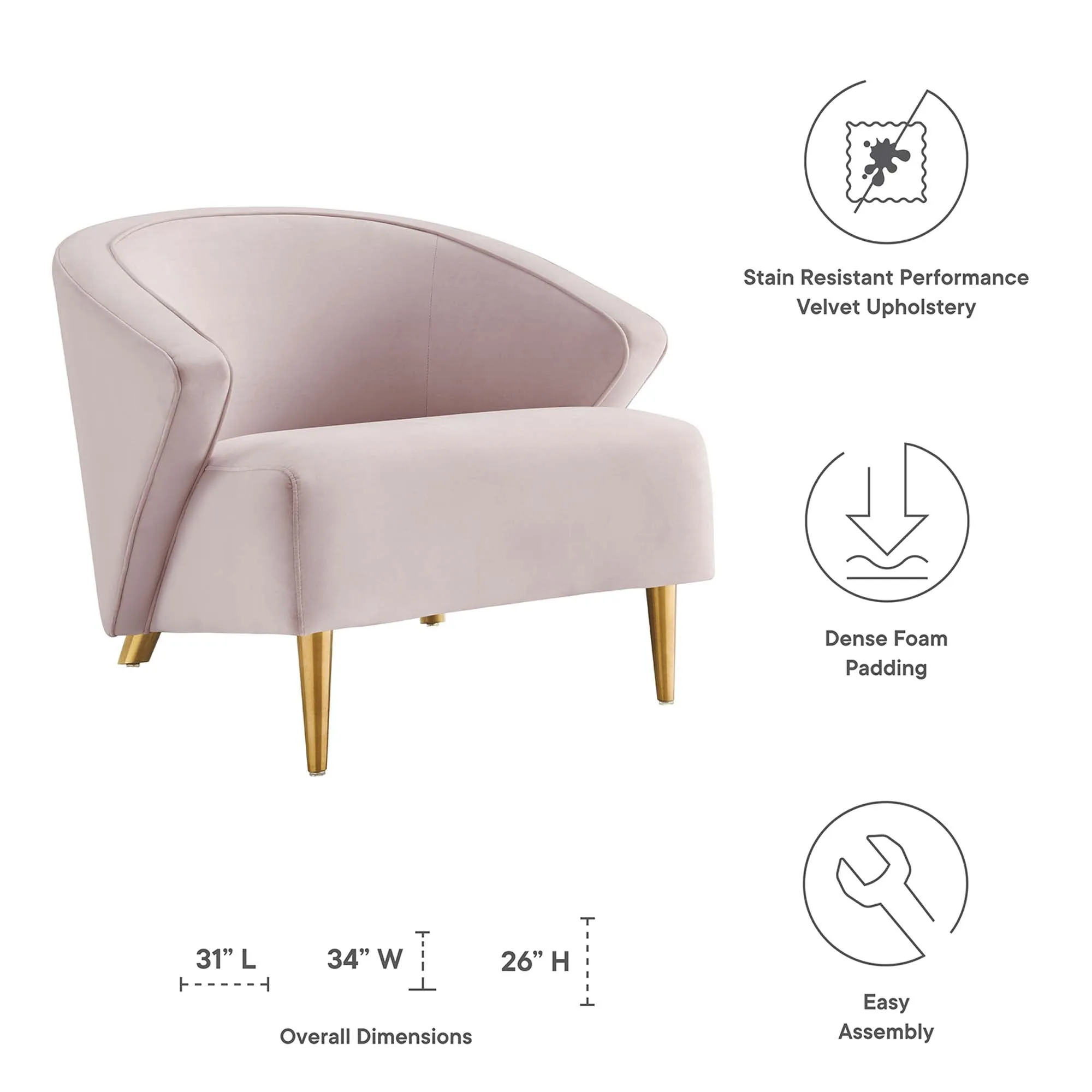Odyssey Performance Velvet Armchair by Modway