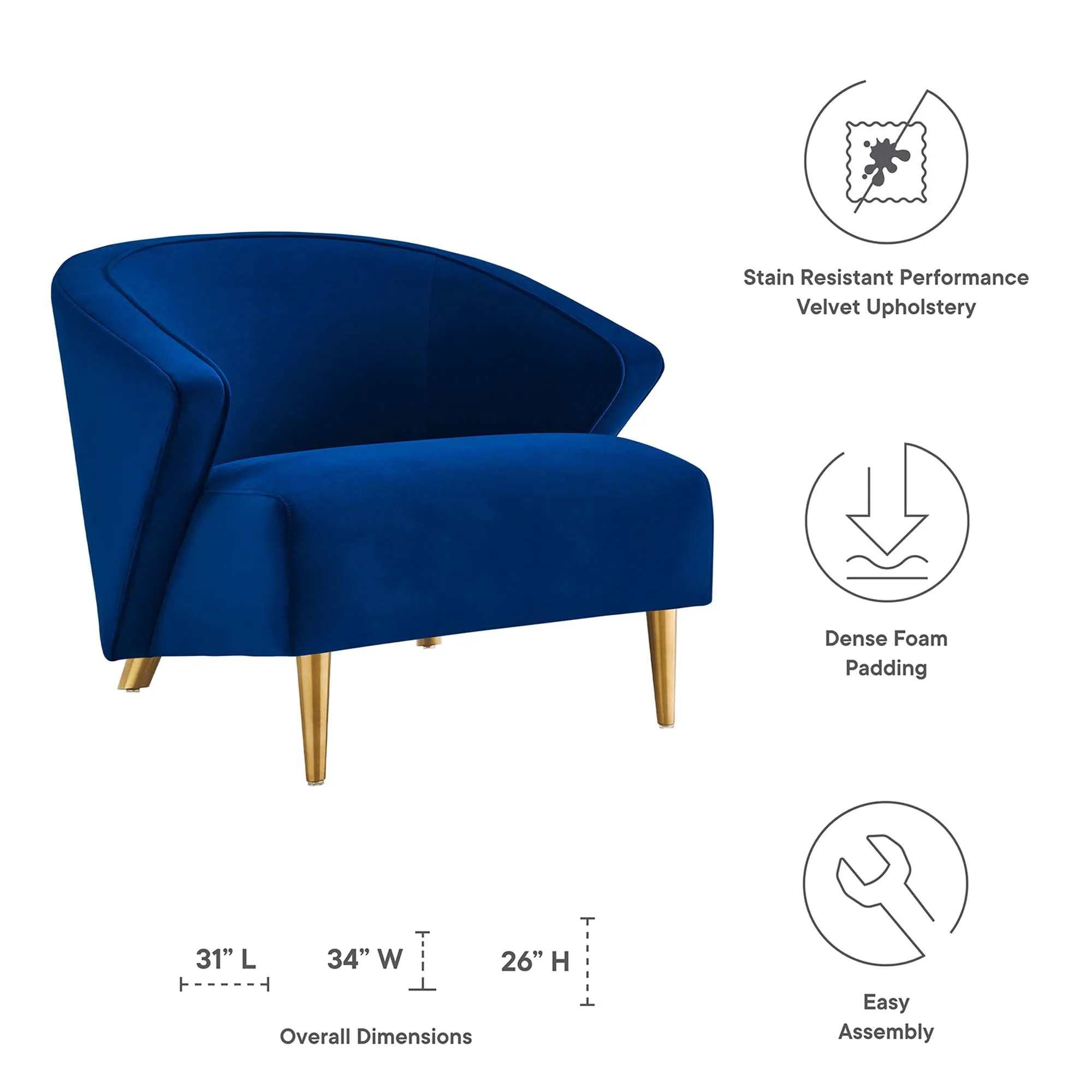 Odyssey Performance Velvet Armchair by Modway