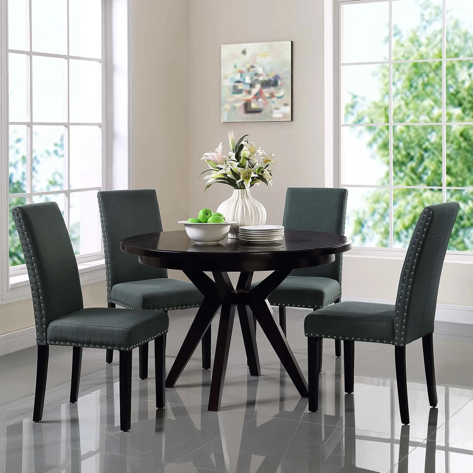 Parcel Dining Side Chair Fabric Set of 4 by Modway