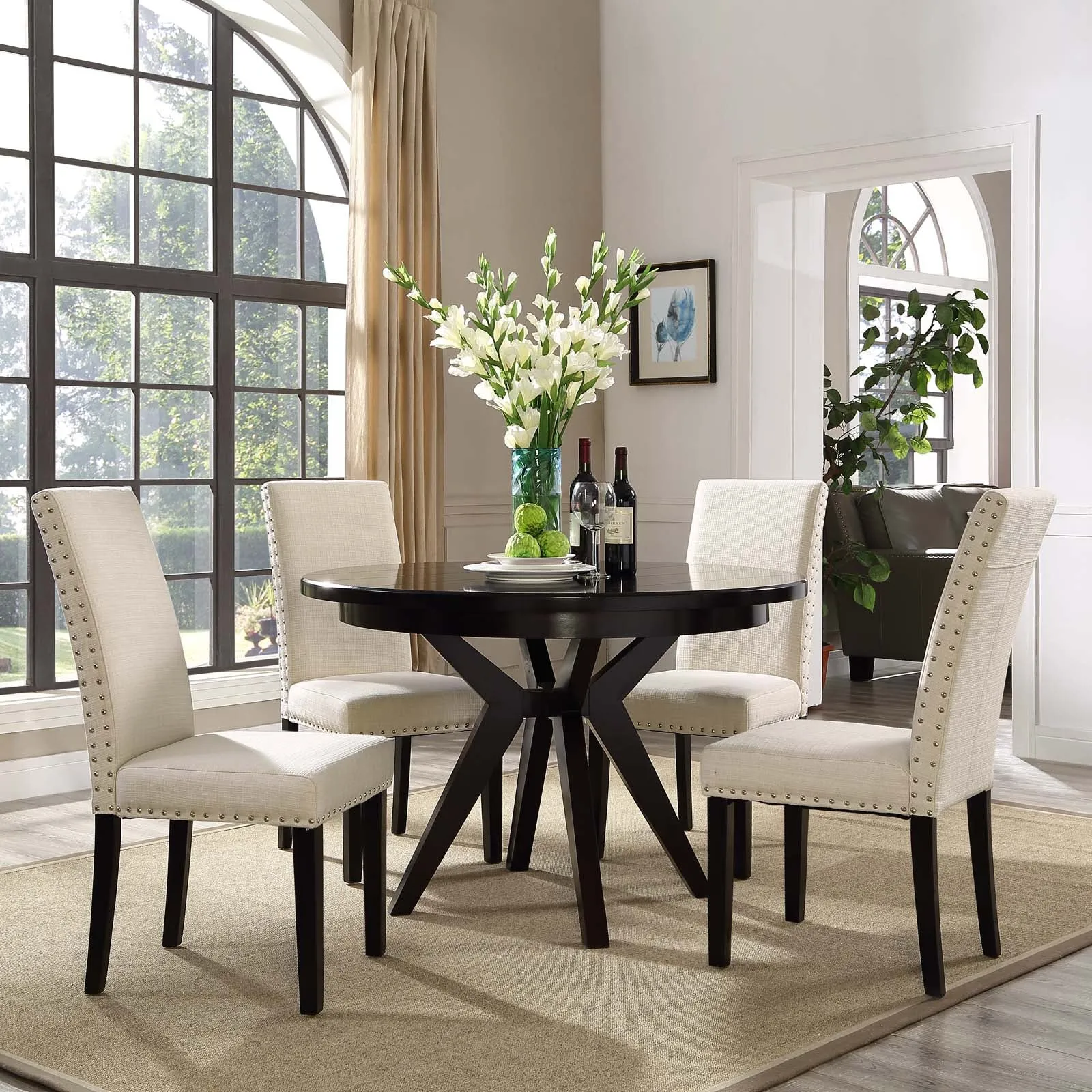 Parcel Dining Side Chair Fabric Set of 4 by Modway