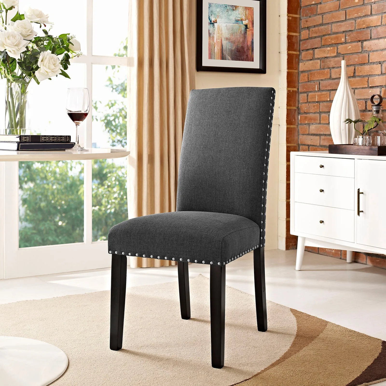 Parcel Dining Upholstered Fabric Side Chair by Modway