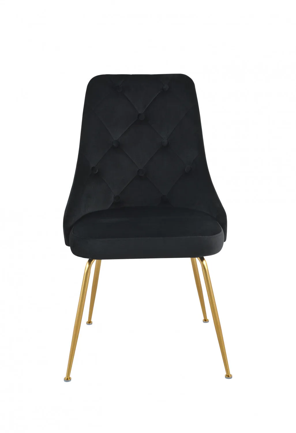 Peacock Velvet Dining Chair - Black/Gold - Set of Two
