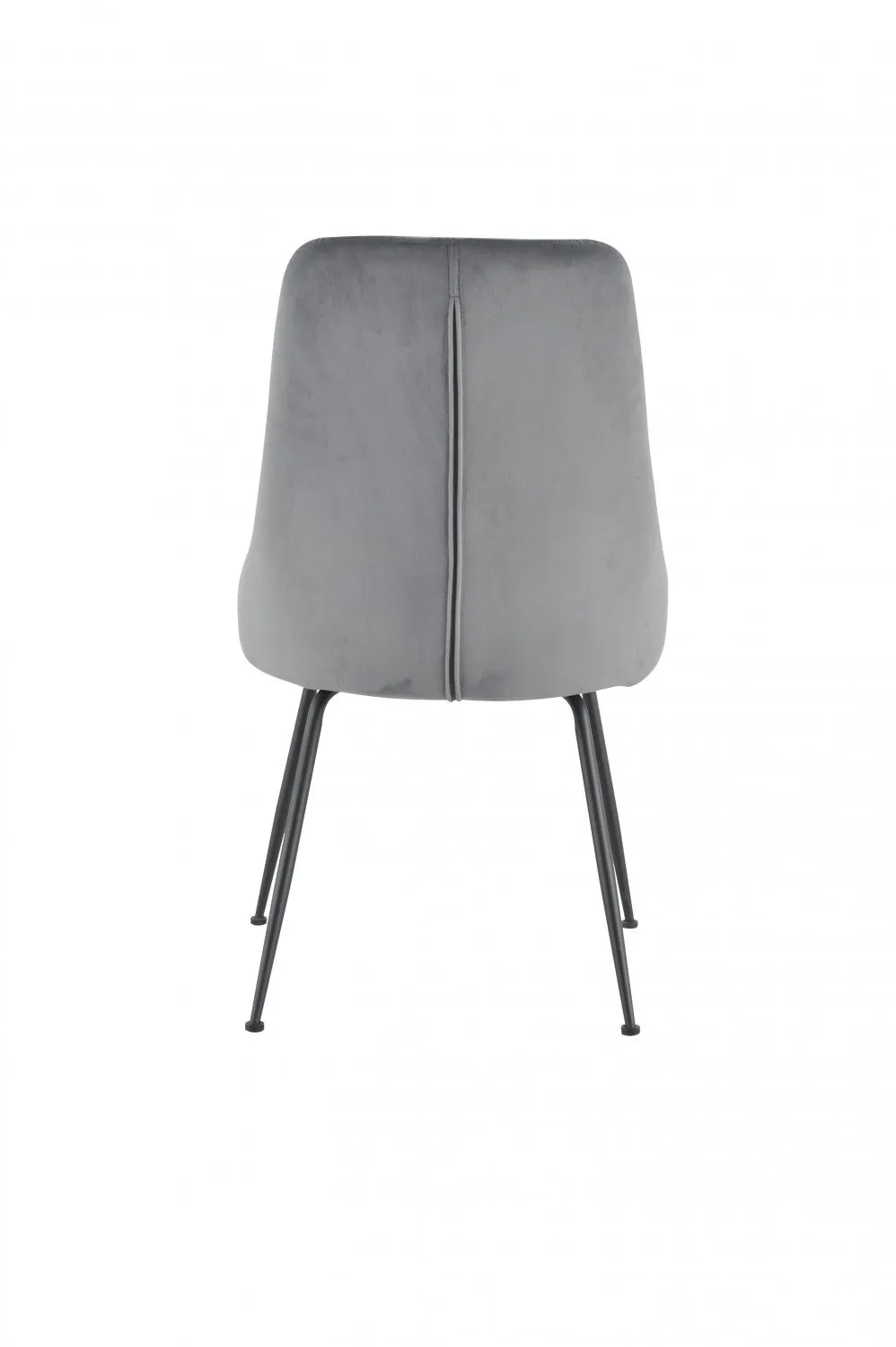 Peacock Velvet Dining Chair - Grey/Black - Set of Two