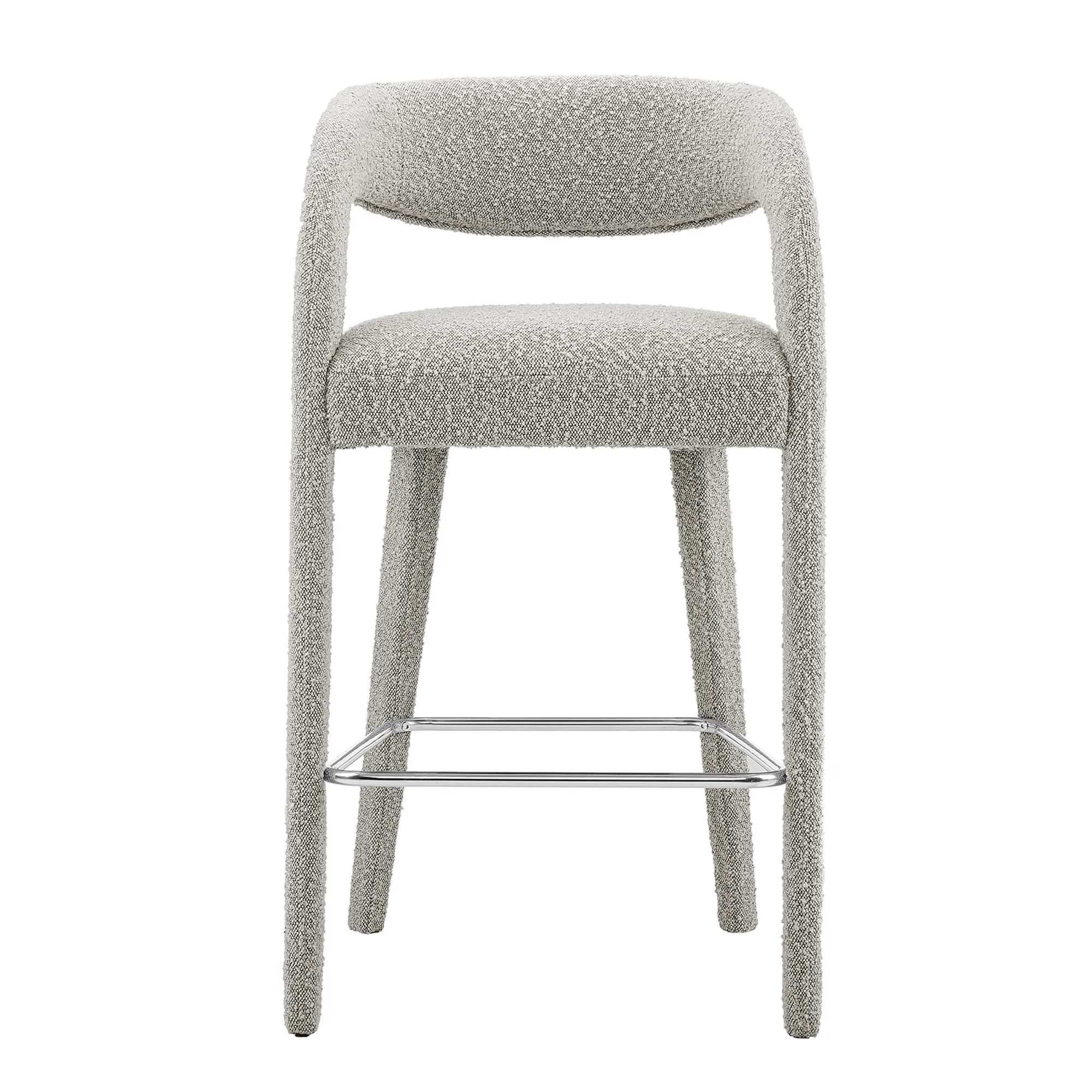 Pinnacle Boucle Upholstered Bar Stool Set of Two by Modway