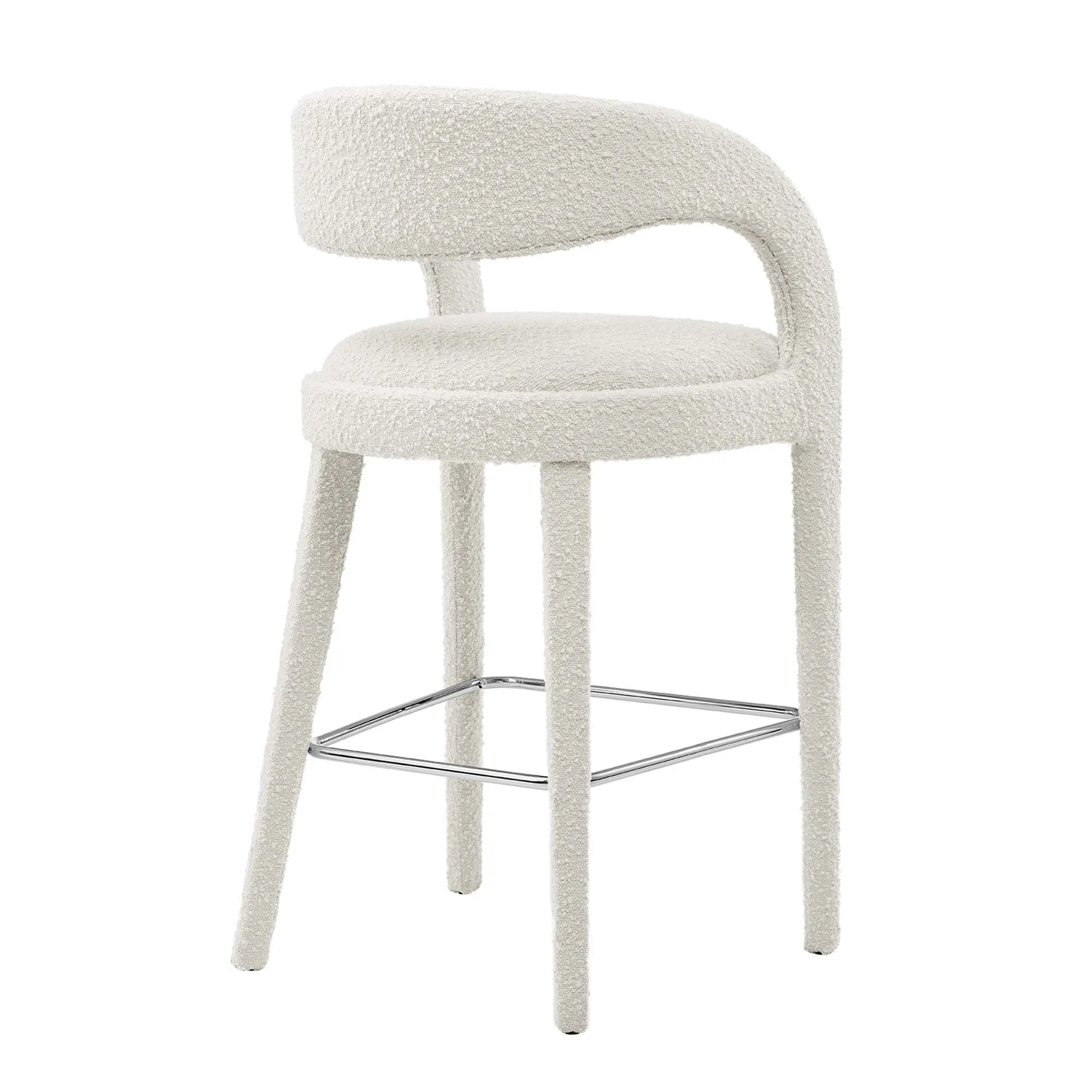 Pinnacle Boucle Upholstered Bar Stool Set of Two by Modway