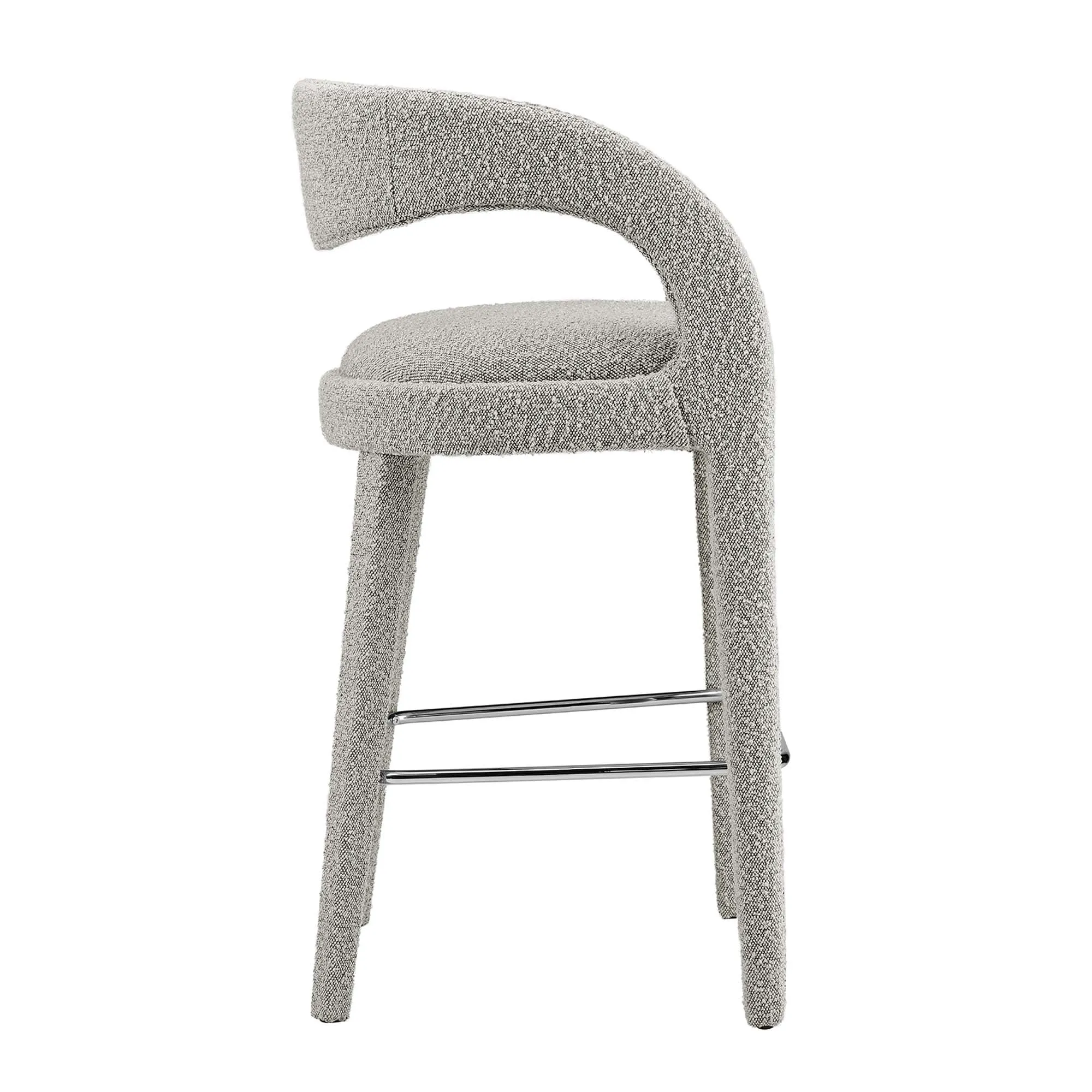 Pinnacle Boucle Upholstered Bar Stool Set of Two by Modway