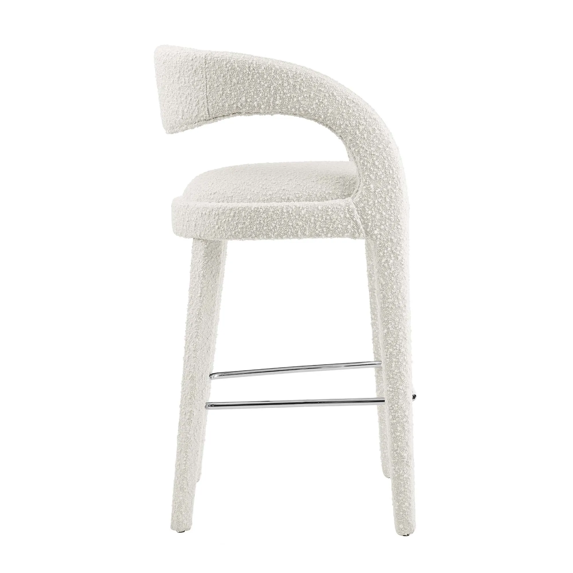 Pinnacle Boucle Upholstered Bar Stool Set of Two by Modway