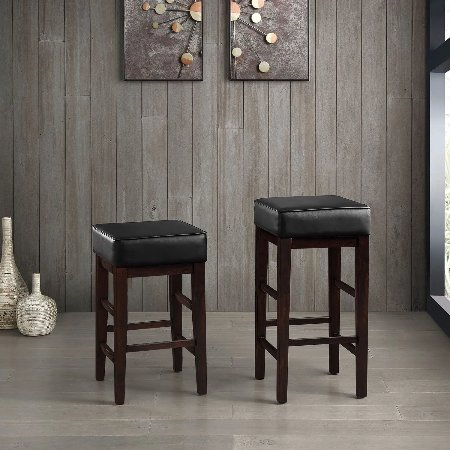 Pittsville Counter Stool - Espresso, Black - Set of Two
