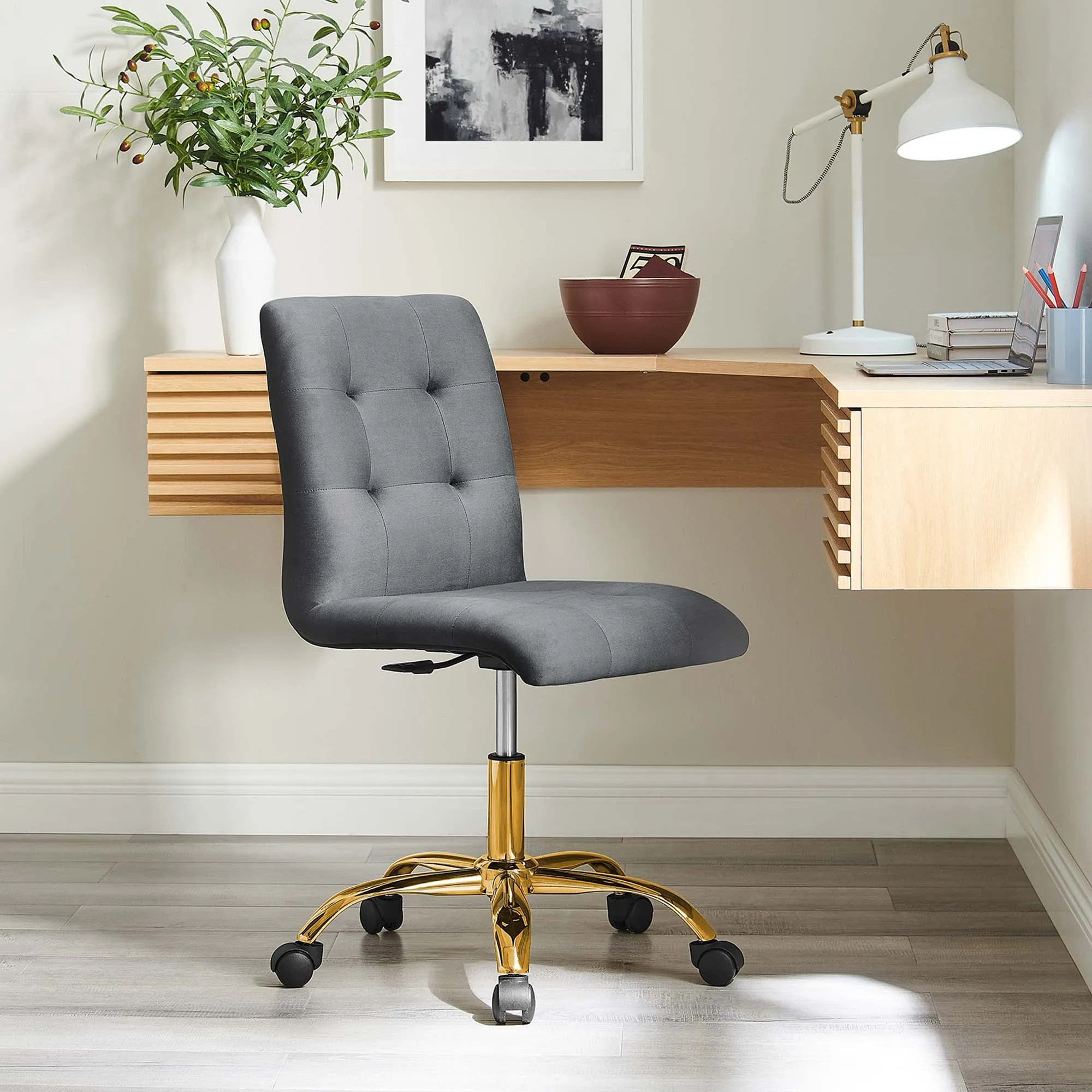 Prim Armless Performance Velvet Office Chair by Modway