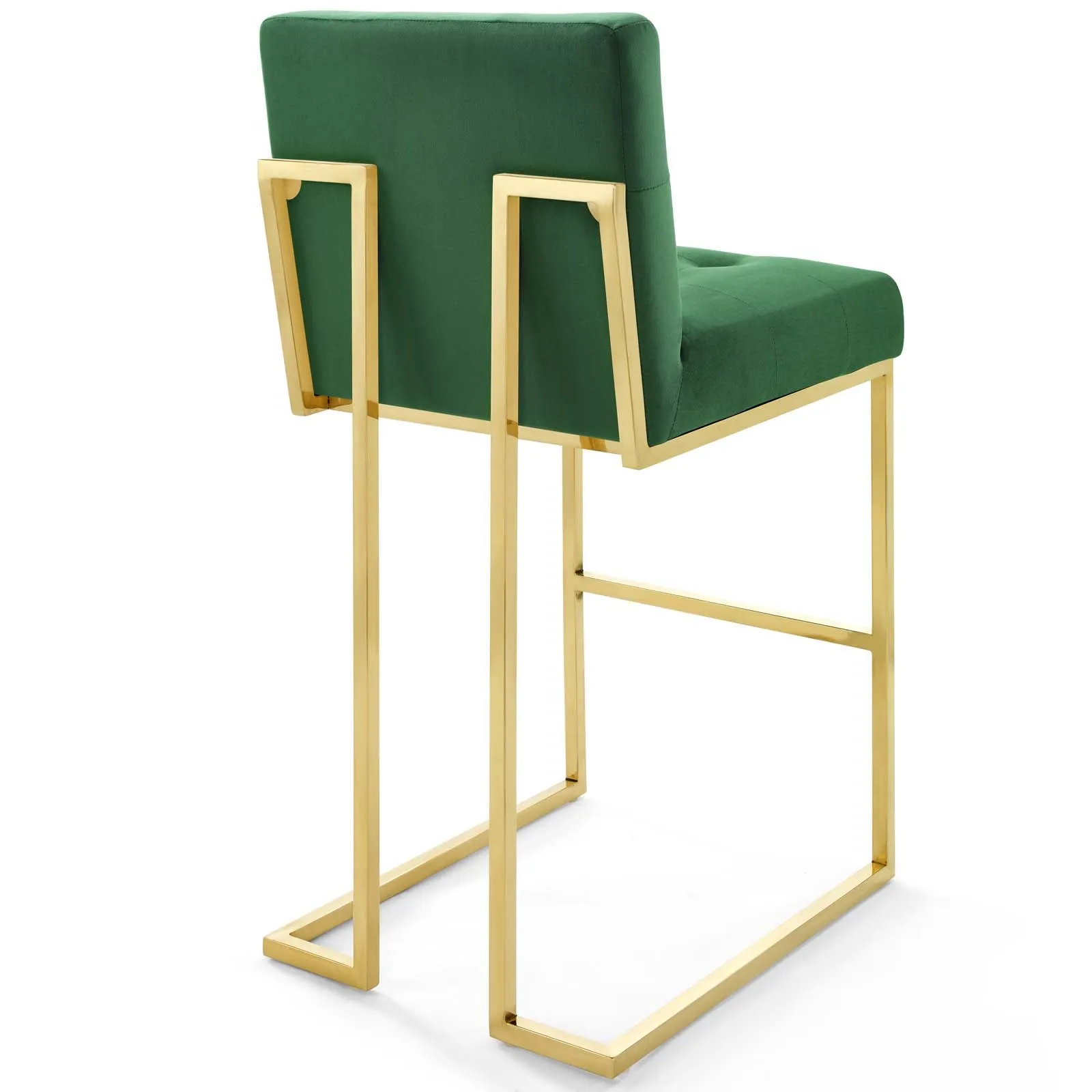 Privy Gold Stainless Steel Performance Velvet Bar Stool by Modway