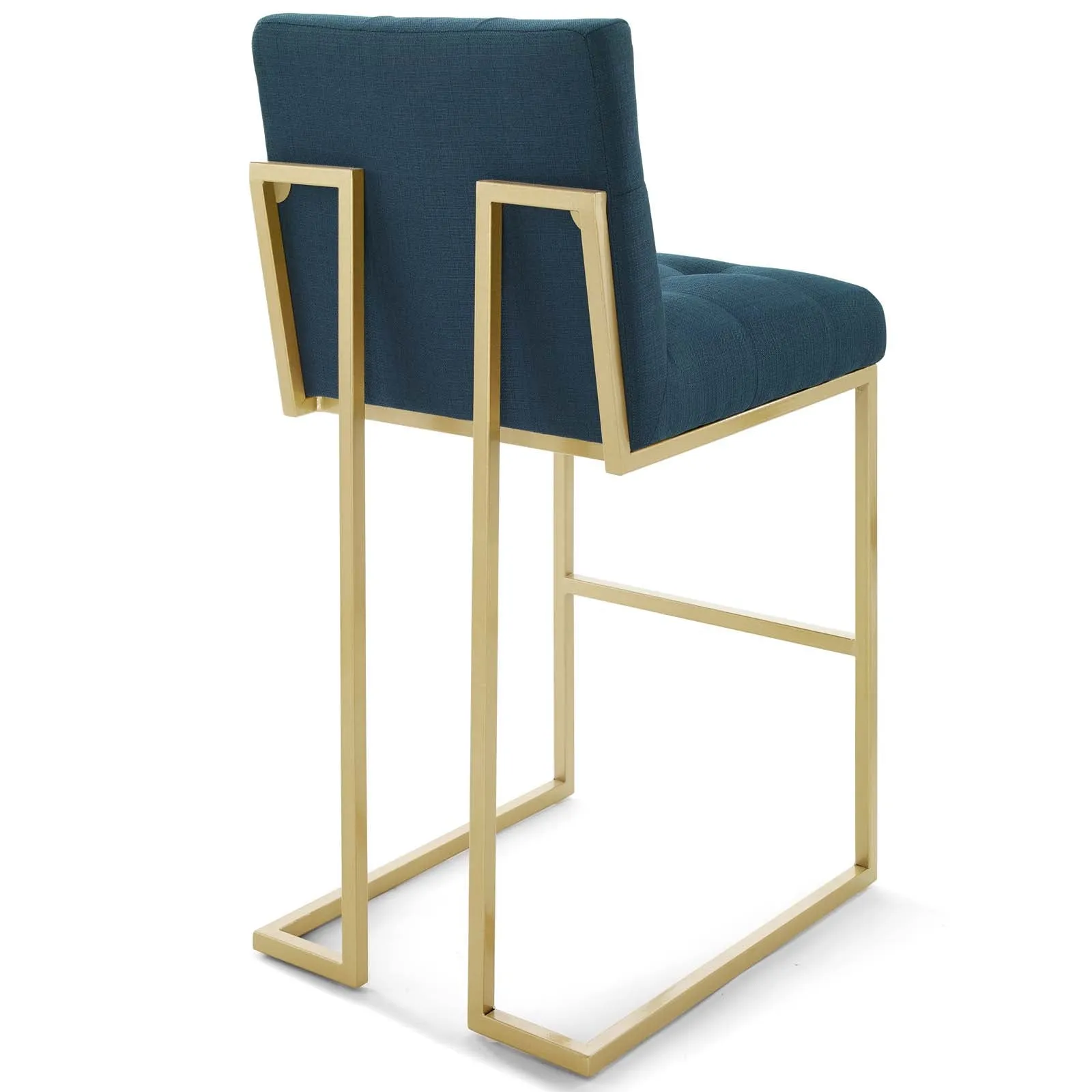 Privy Gold Stainless Steel Upholstered Fabric Bar Stool Set of 2 by Modway