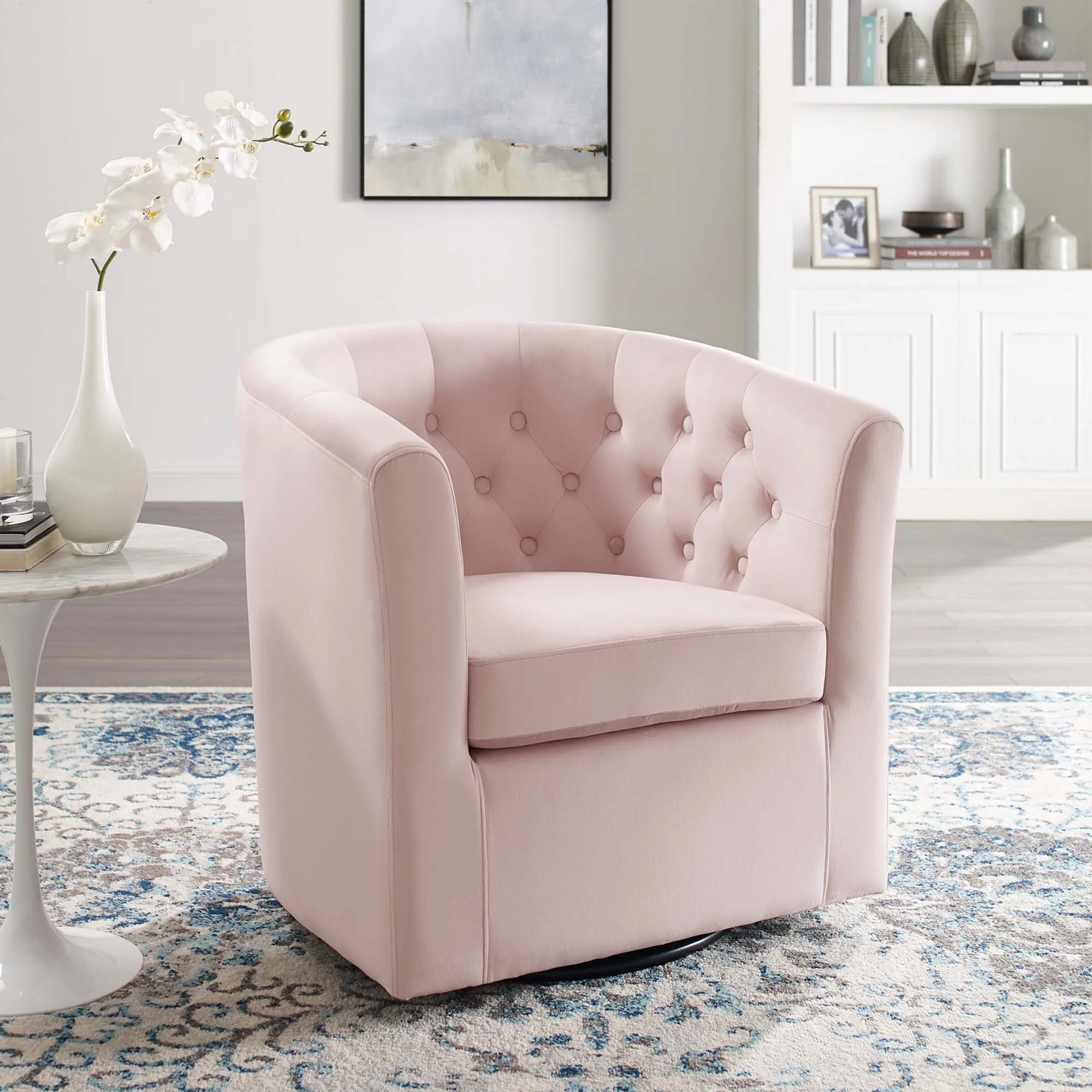 Prospect Tufted Performance Velvet Swivel Armchair by Modway