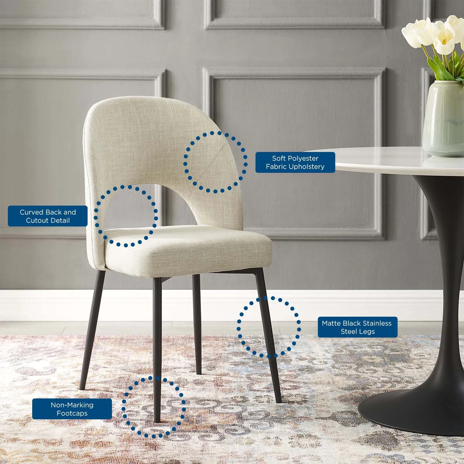Rouse Upholstered Fabric Dining Side Chair by Modway