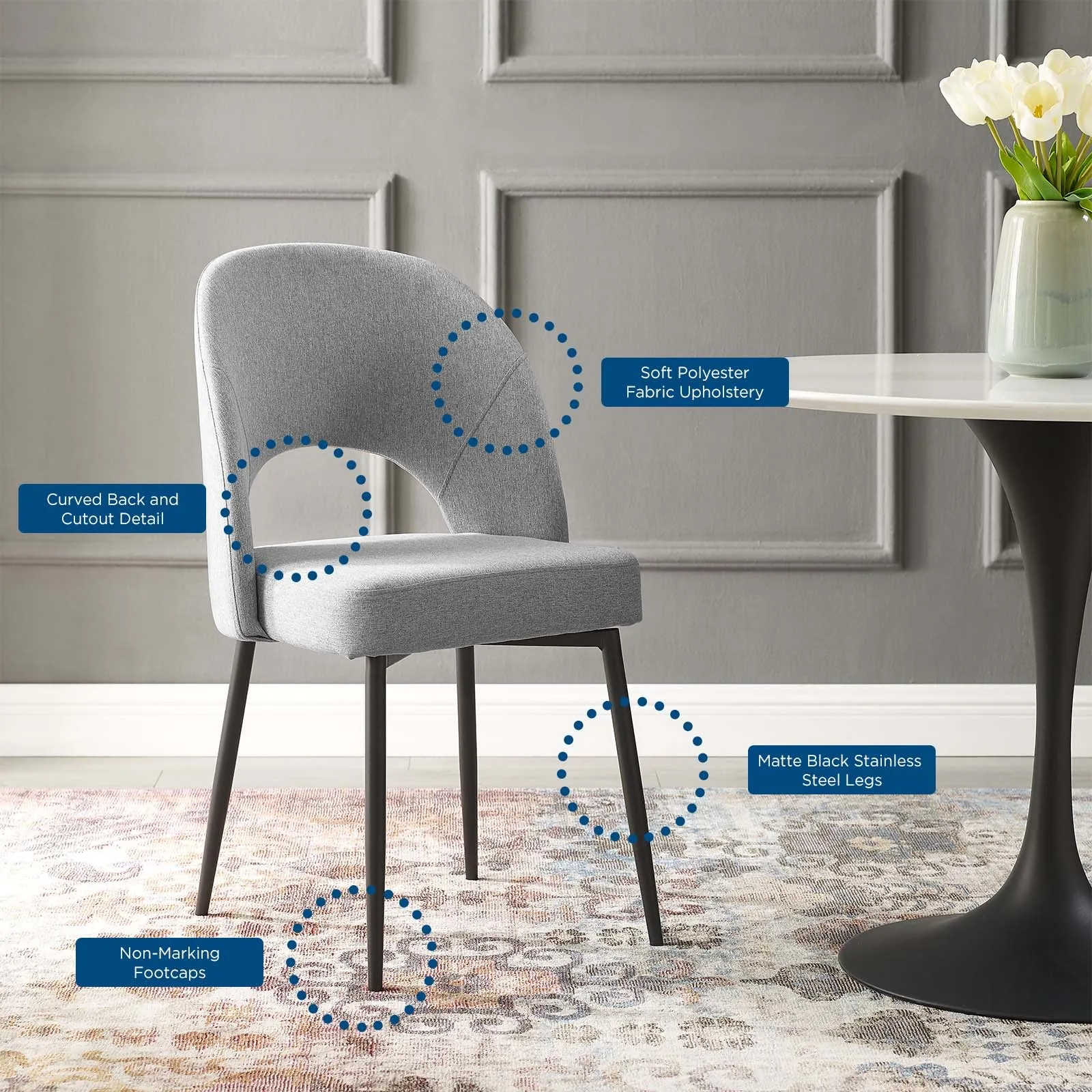 Rouse Upholstered Fabric Dining Side Chair by Modway