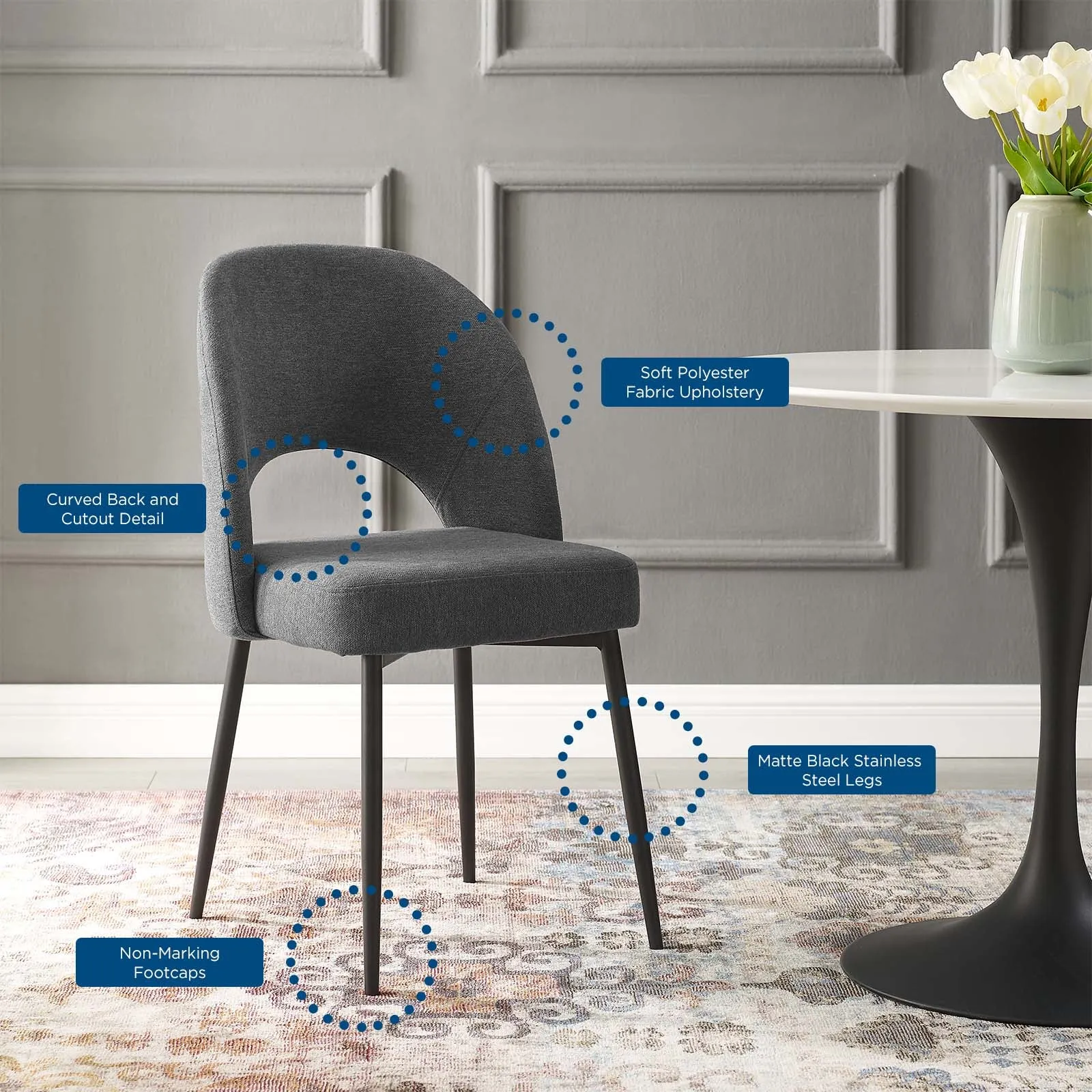Rouse Upholstered Fabric Dining Side Chair by Modway