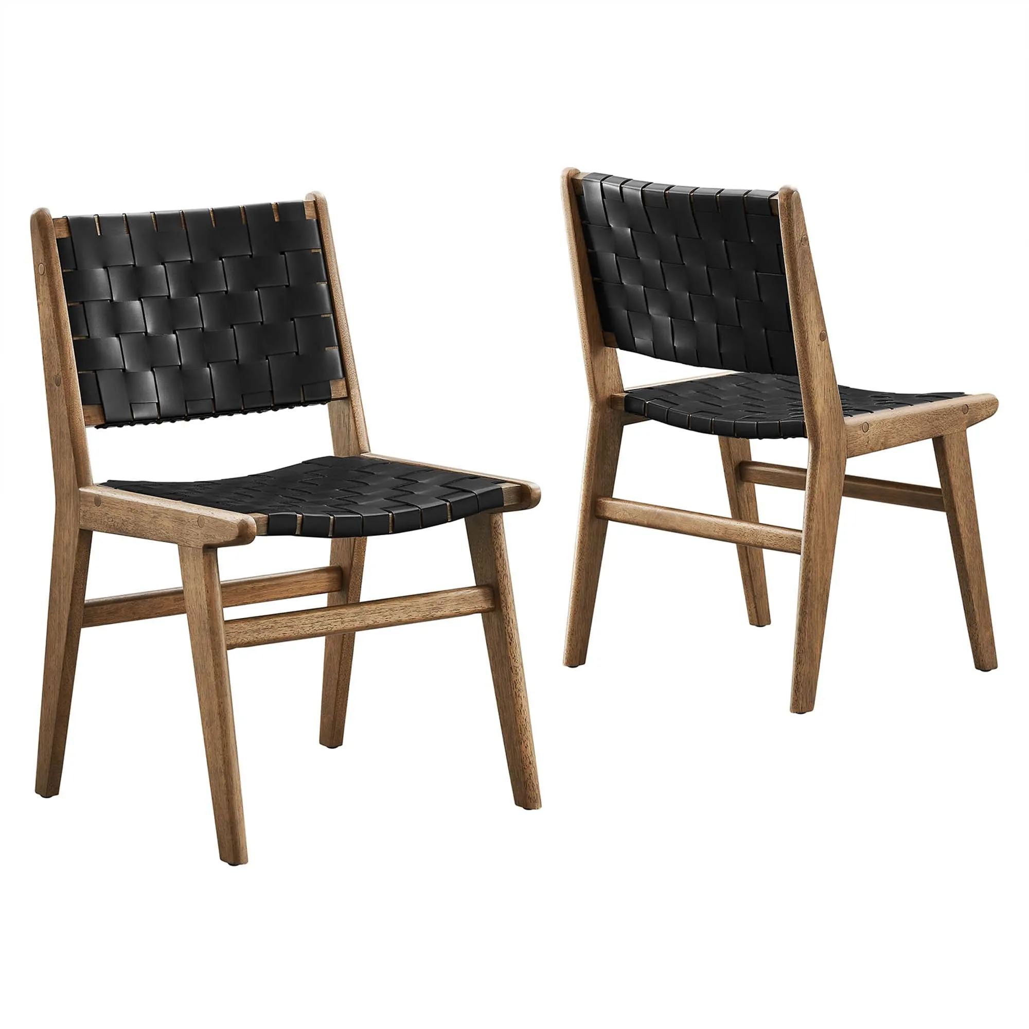 Saoirse Faux Leather Wood Dining Side Chair - Set of 2 by Modway