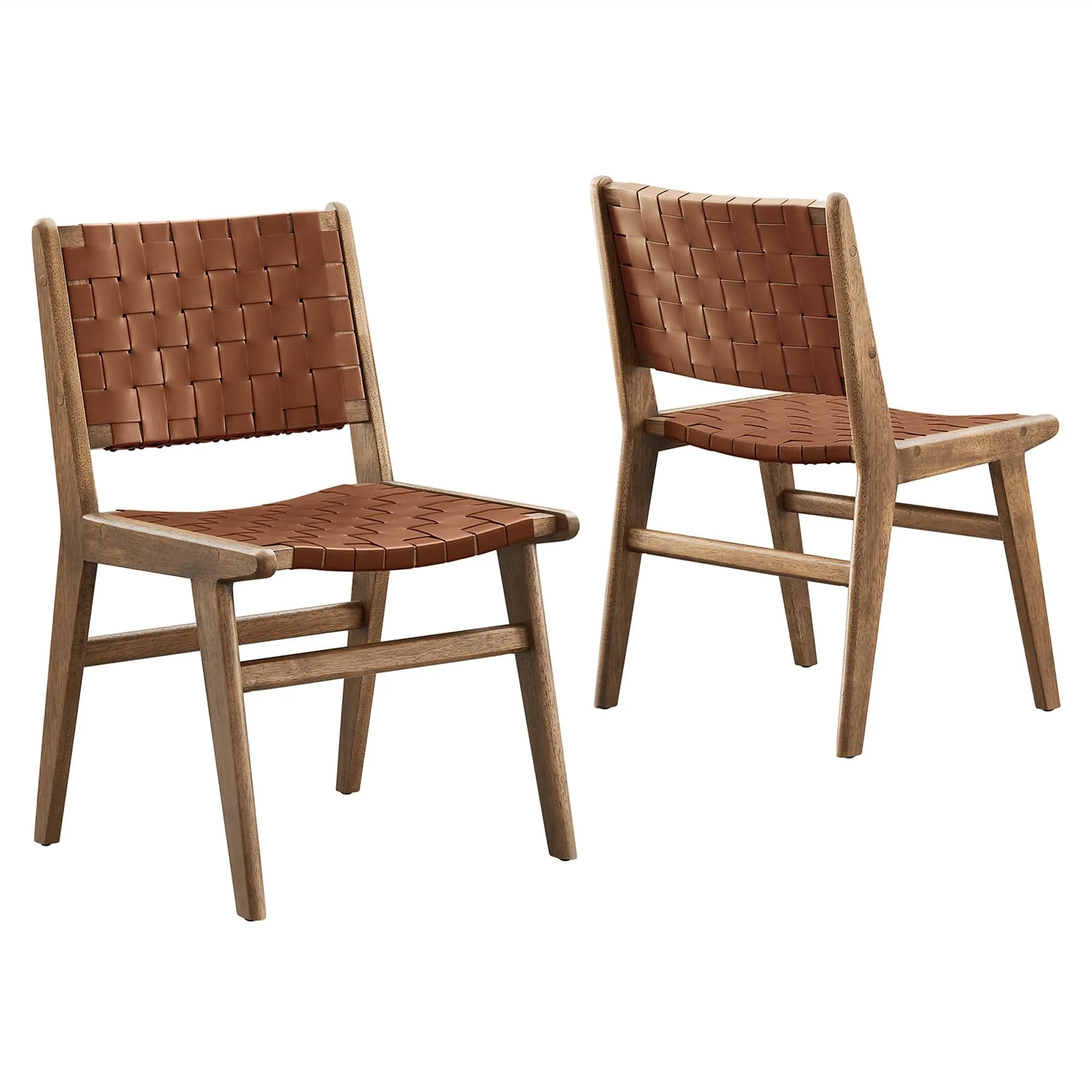Saoirse Faux Leather Wood Dining Side Chair - Set of 2 by Modway