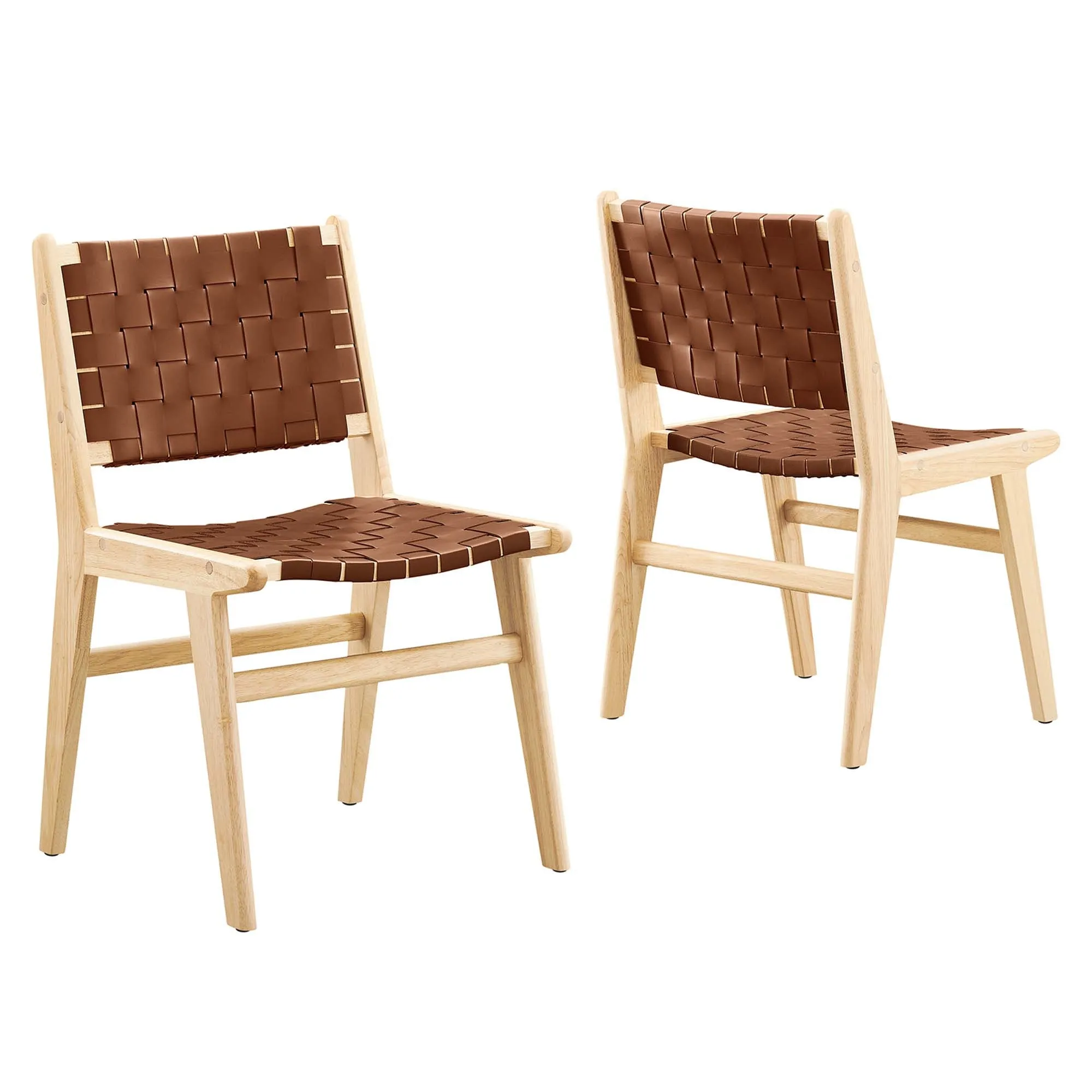 Saoirse Faux Leather Wood Dining Side Chair - Set of 2 by Modway