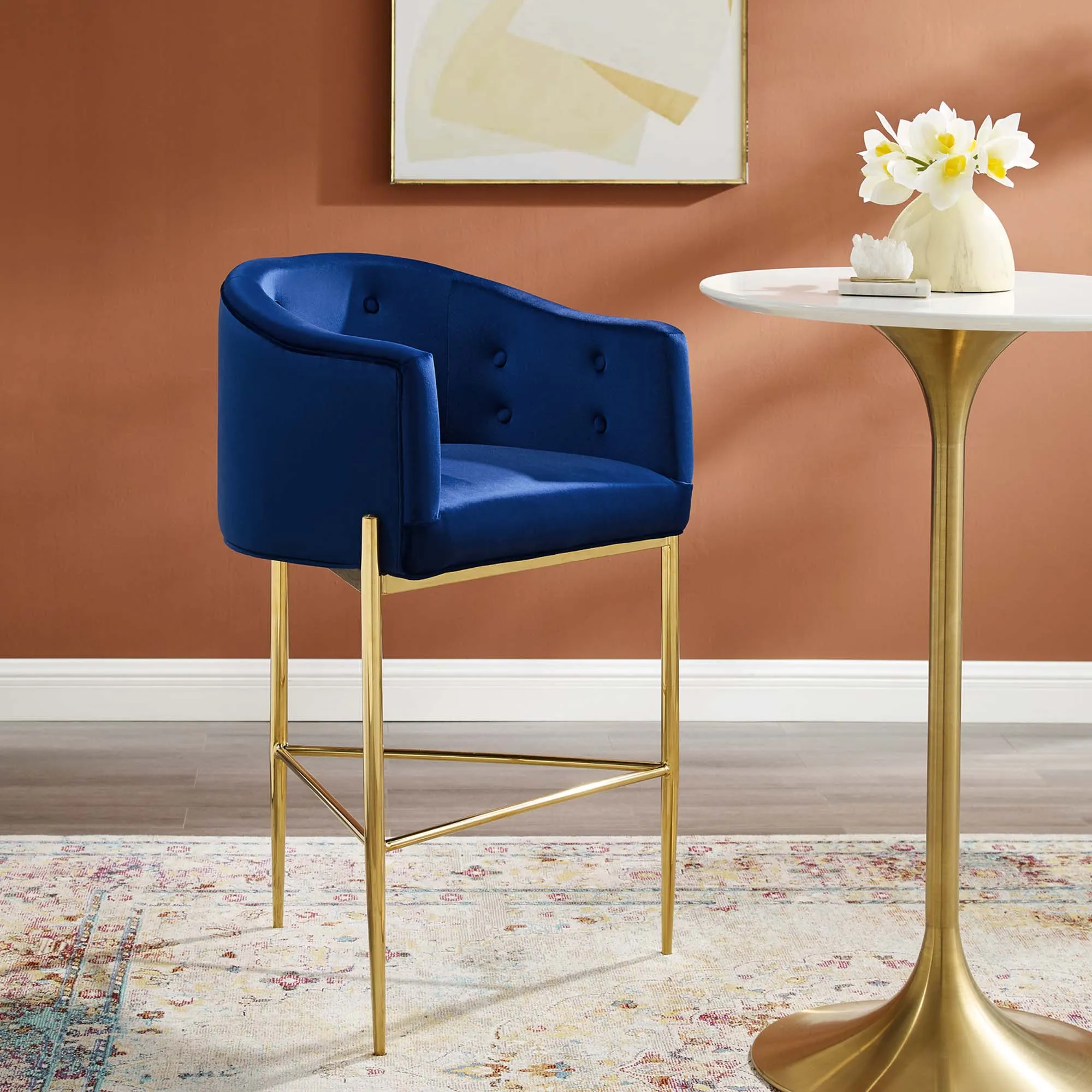 Savour Tufted Performance Velvet Bar Stool by Modway
