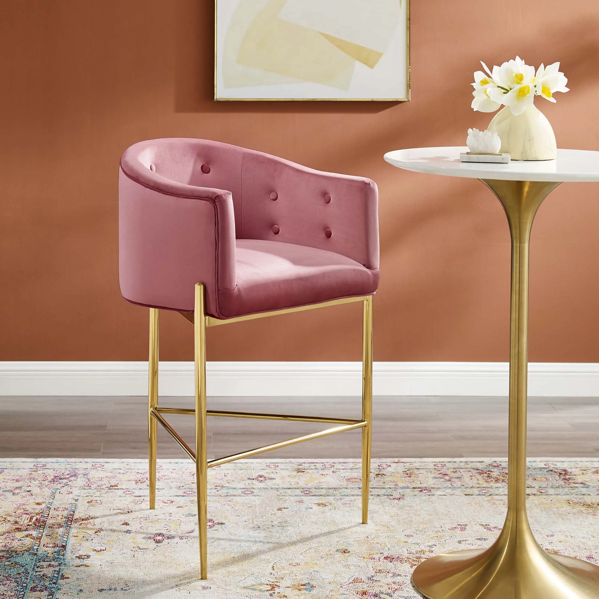 Savour Tufted Performance Velvet Bar Stool by Modway