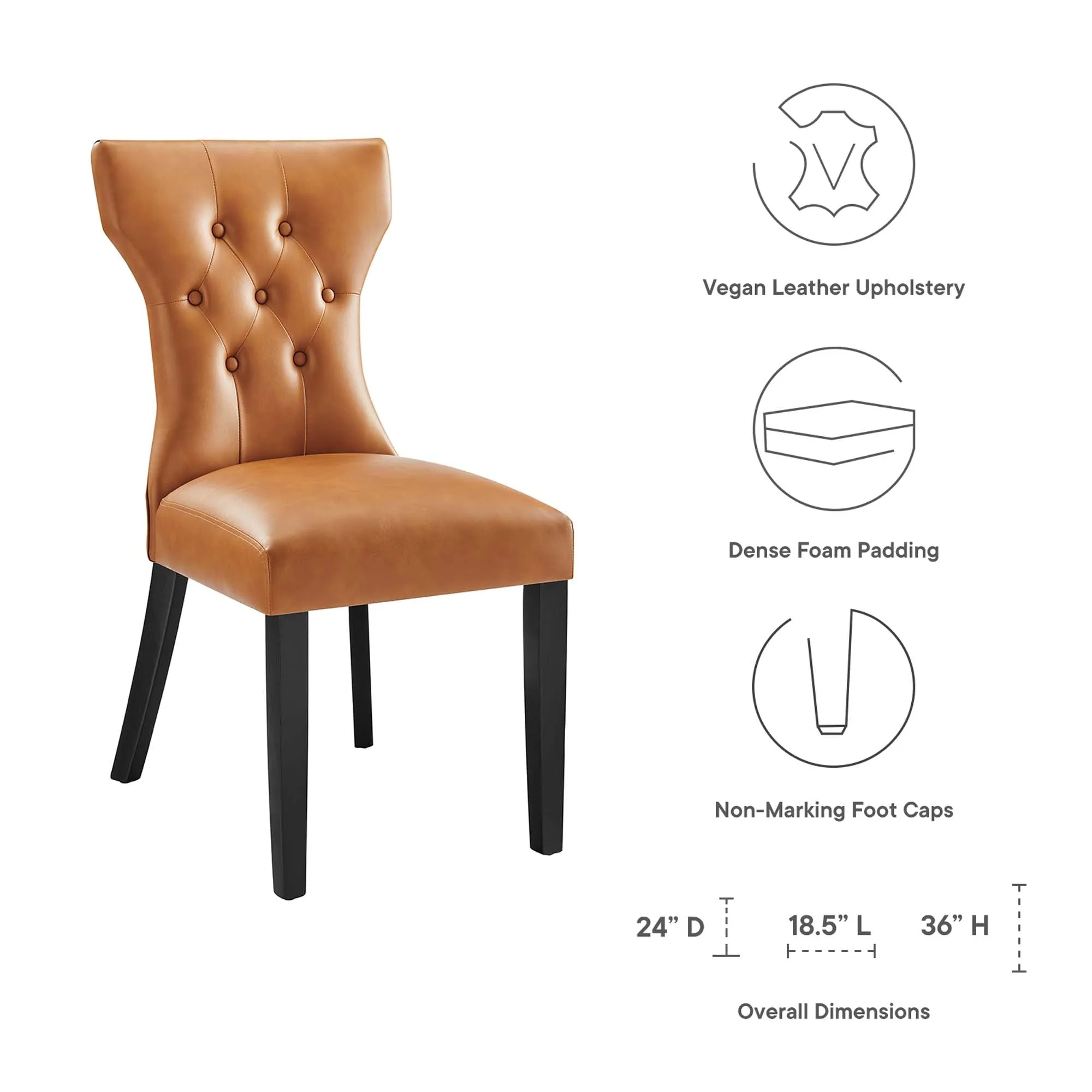 Silhouette Dining Vinyl Side Chair by Modway