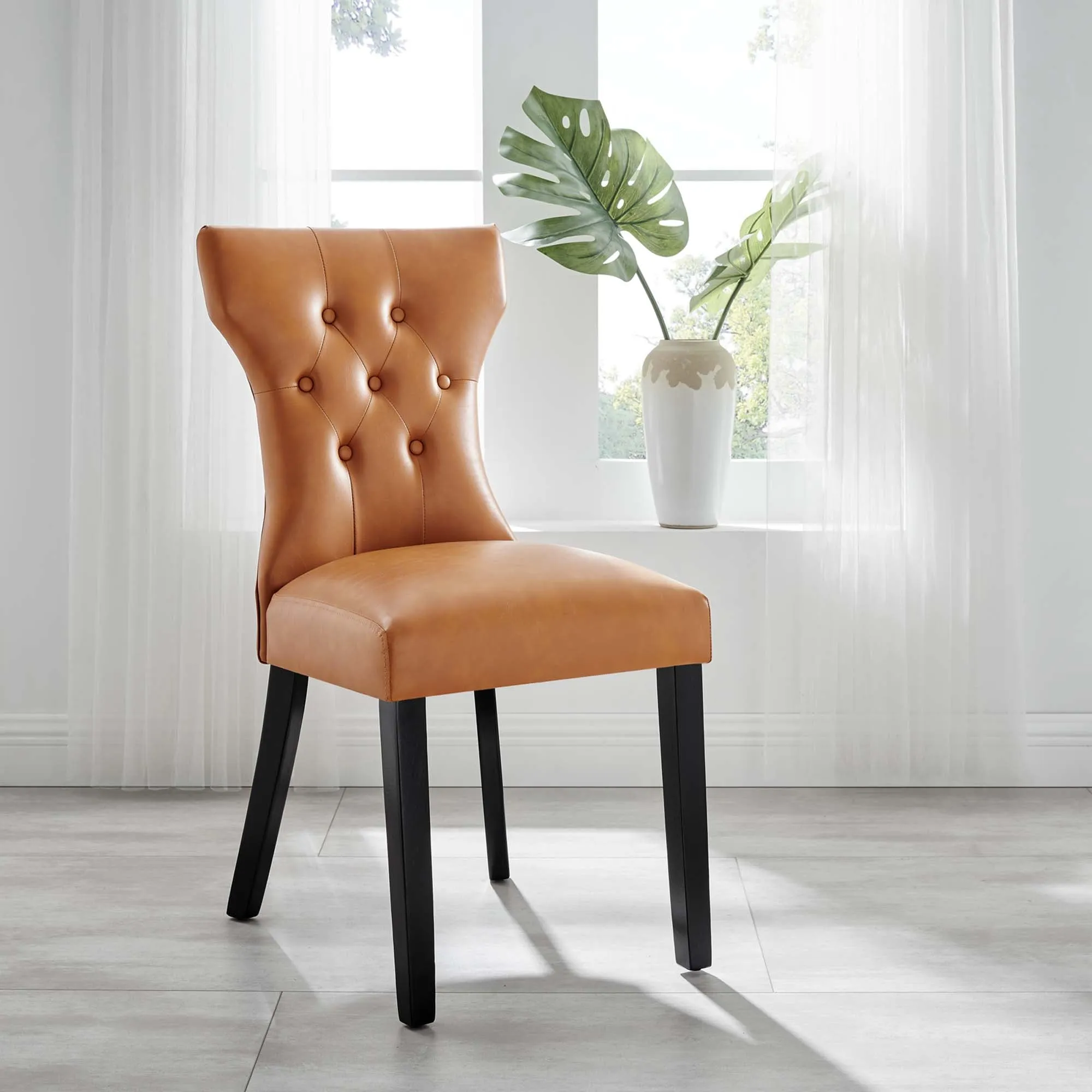 Silhouette Dining Vinyl Side Chair by Modway