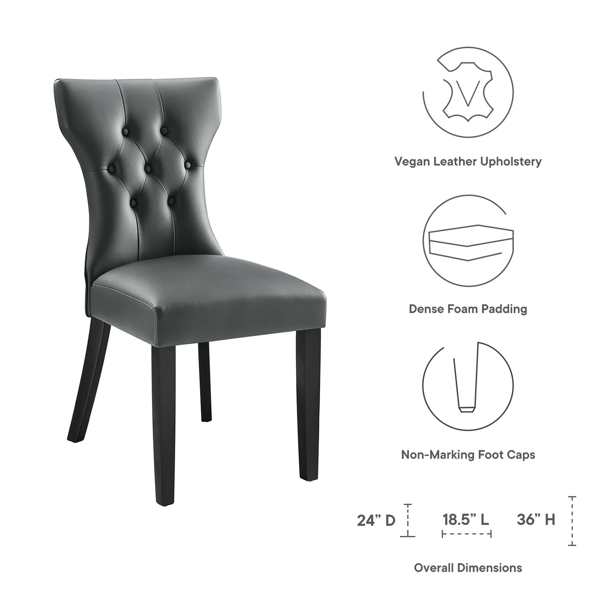 Silhouette Dining Vinyl Side Chair by Modway
