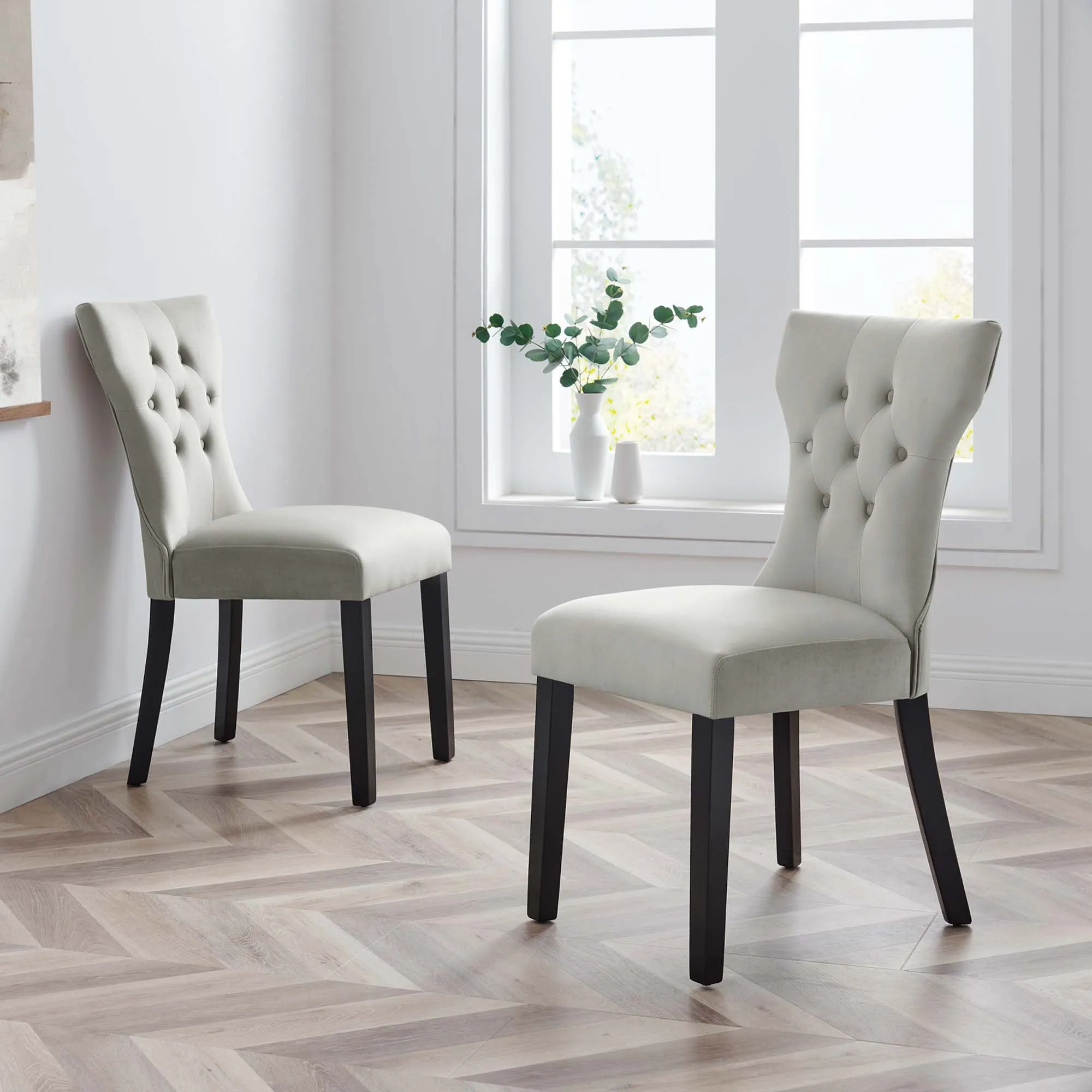 Silhouette Performance Velvet Dining Chairs - Set of 2 by Modway
