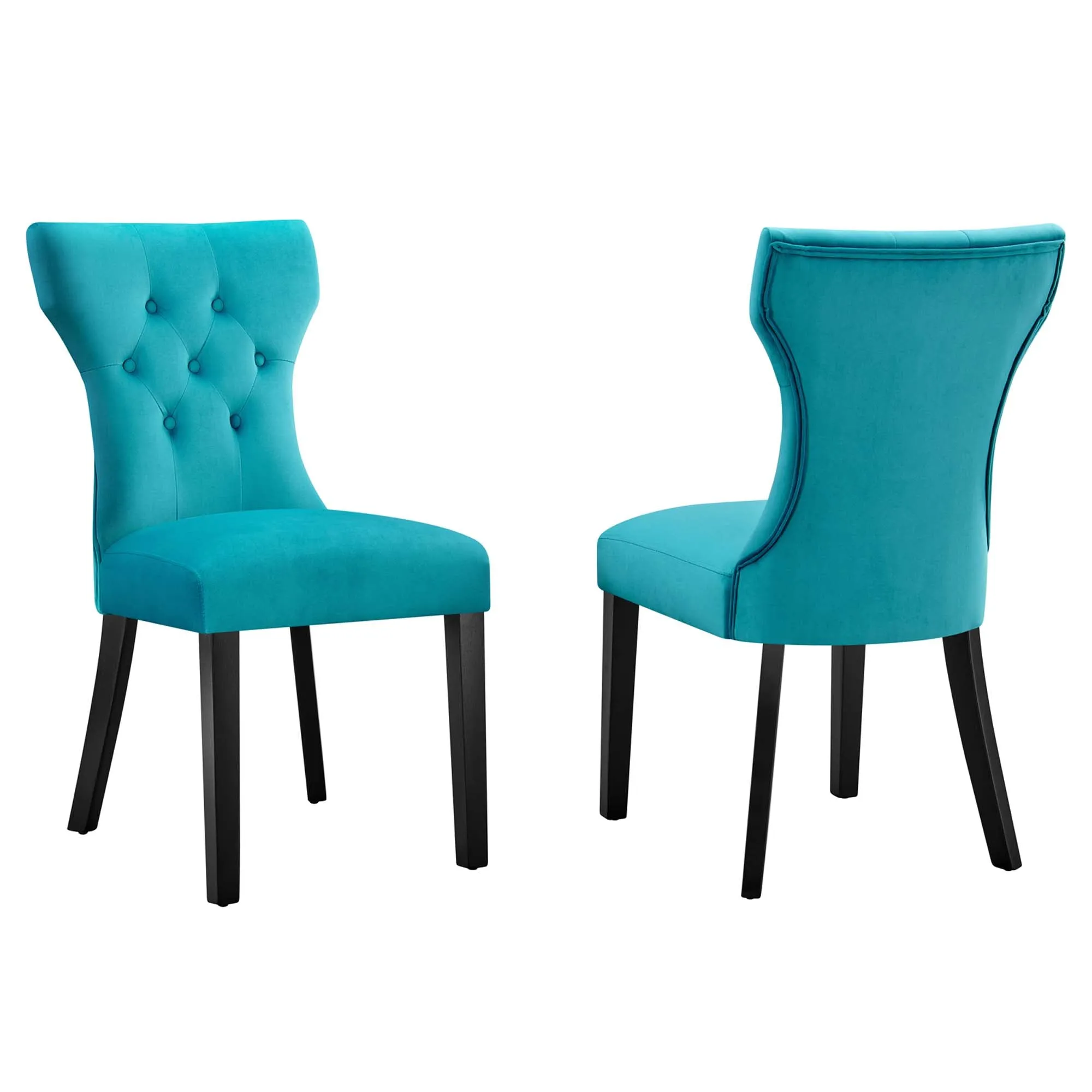 Silhouette Performance Velvet Dining Chairs - Set of 2 by Modway
