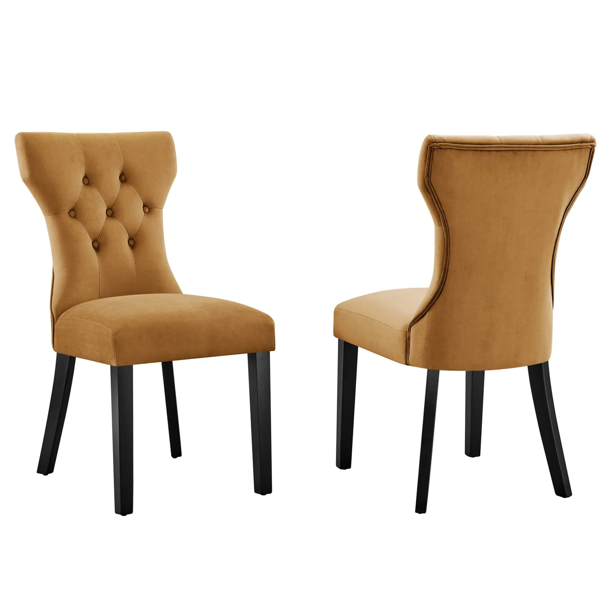 Silhouette Performance Velvet Dining Chairs - Set of 2 by Modway
