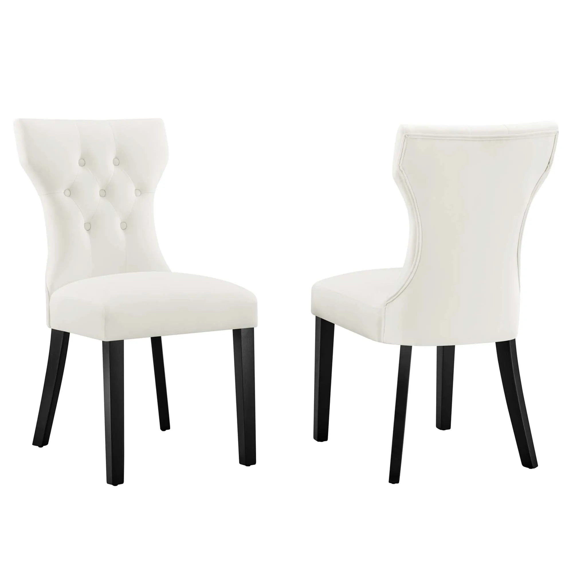 Silhouette Performance Velvet Dining Chairs - Set of 2 by Modway