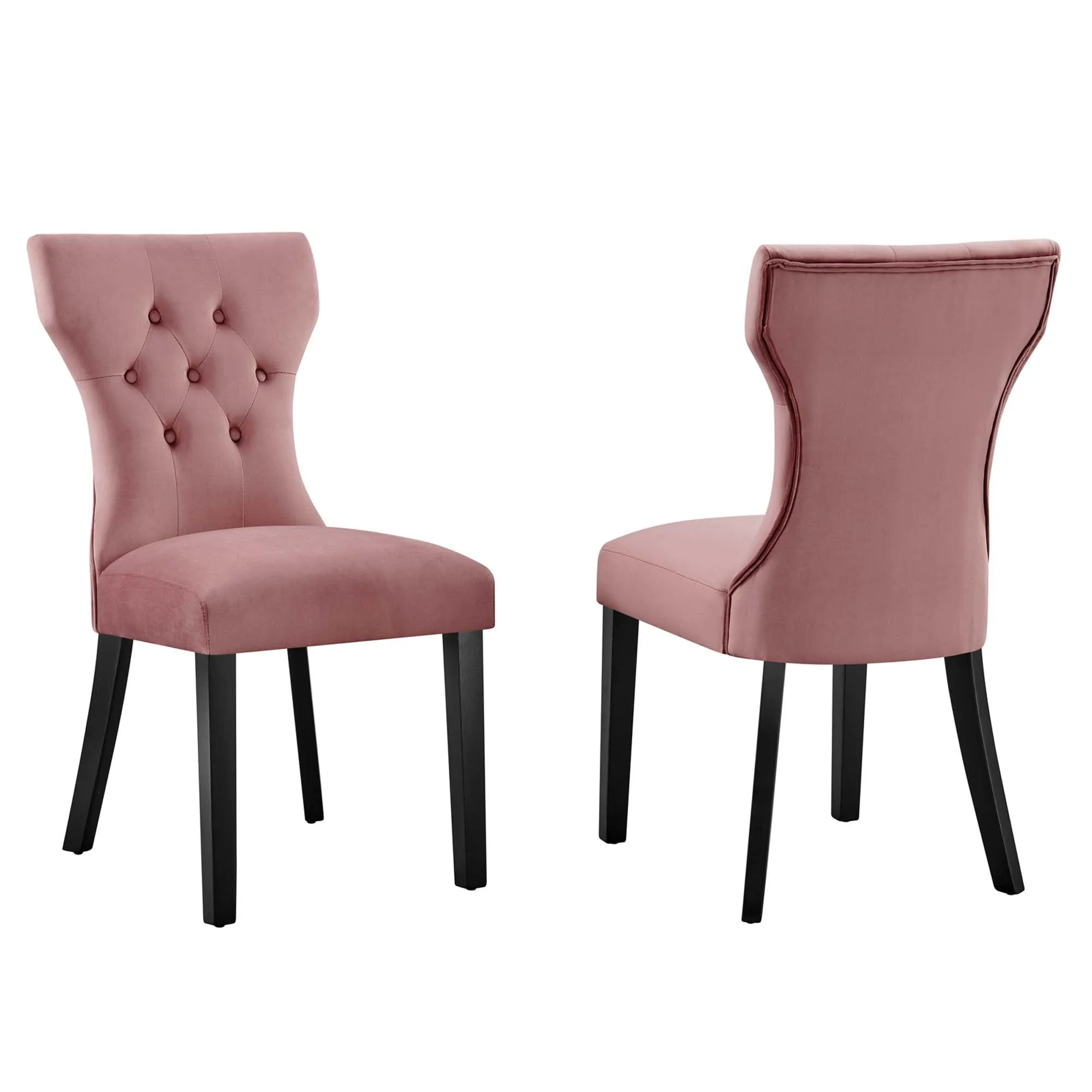 Silhouette Performance Velvet Dining Chairs - Set of 2 by Modway