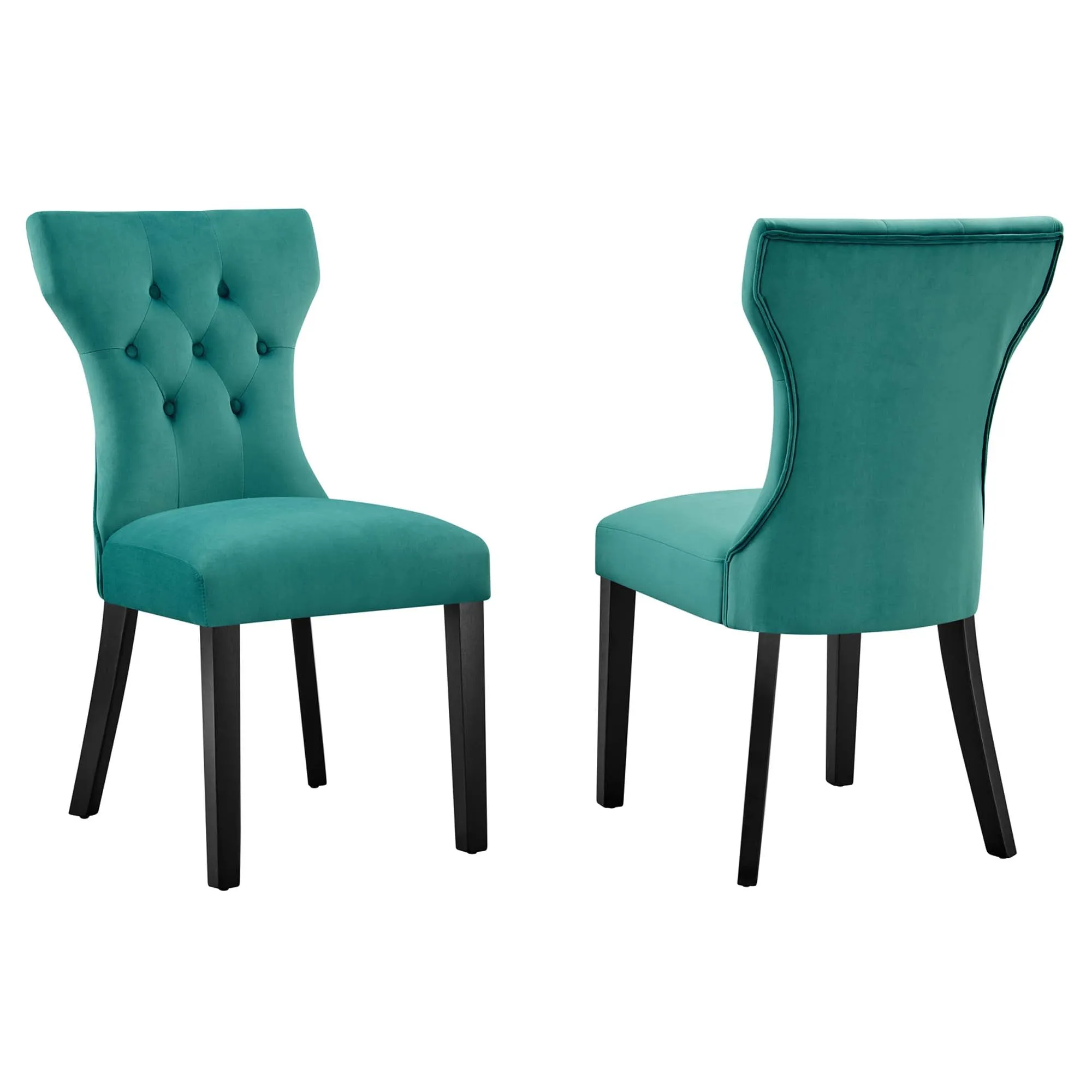 Silhouette Performance Velvet Dining Chairs - Set of 2 by Modway