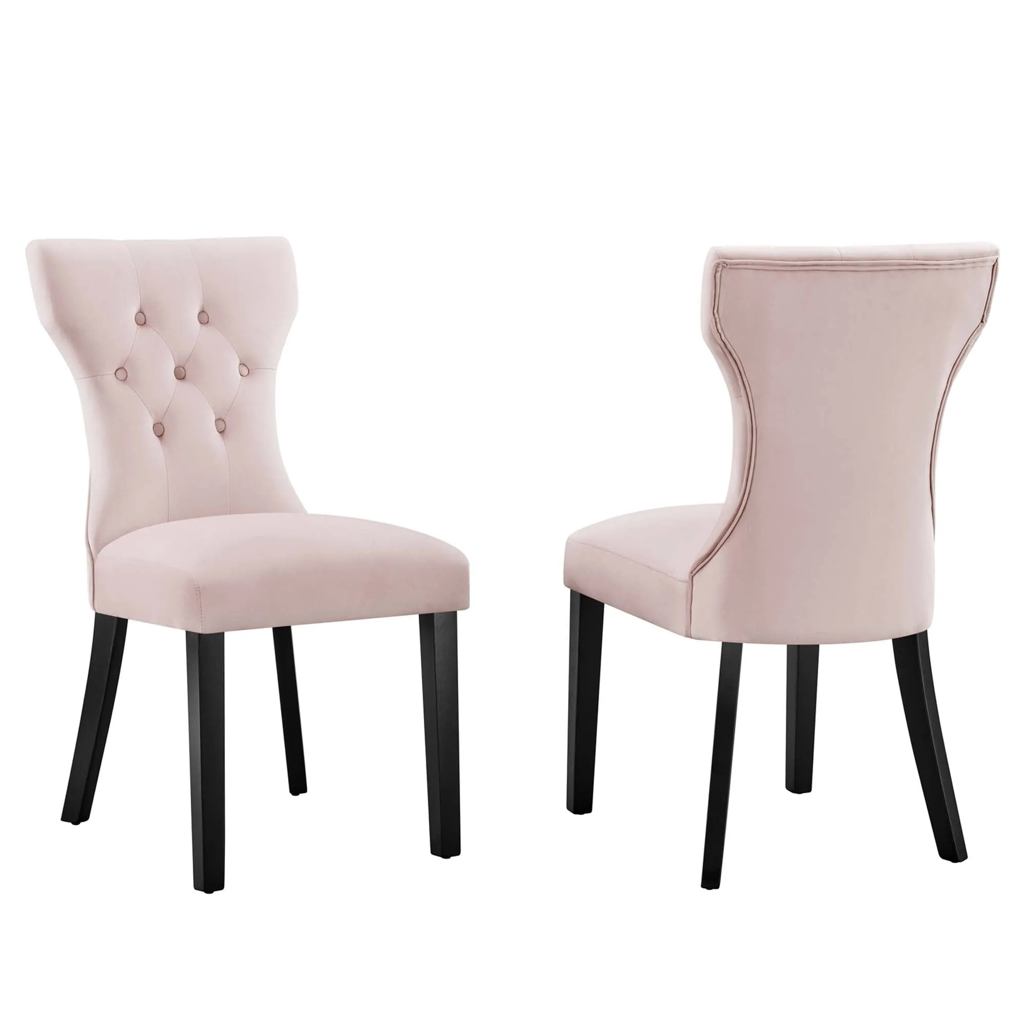 Silhouette Performance Velvet Dining Chairs - Set of 2 by Modway