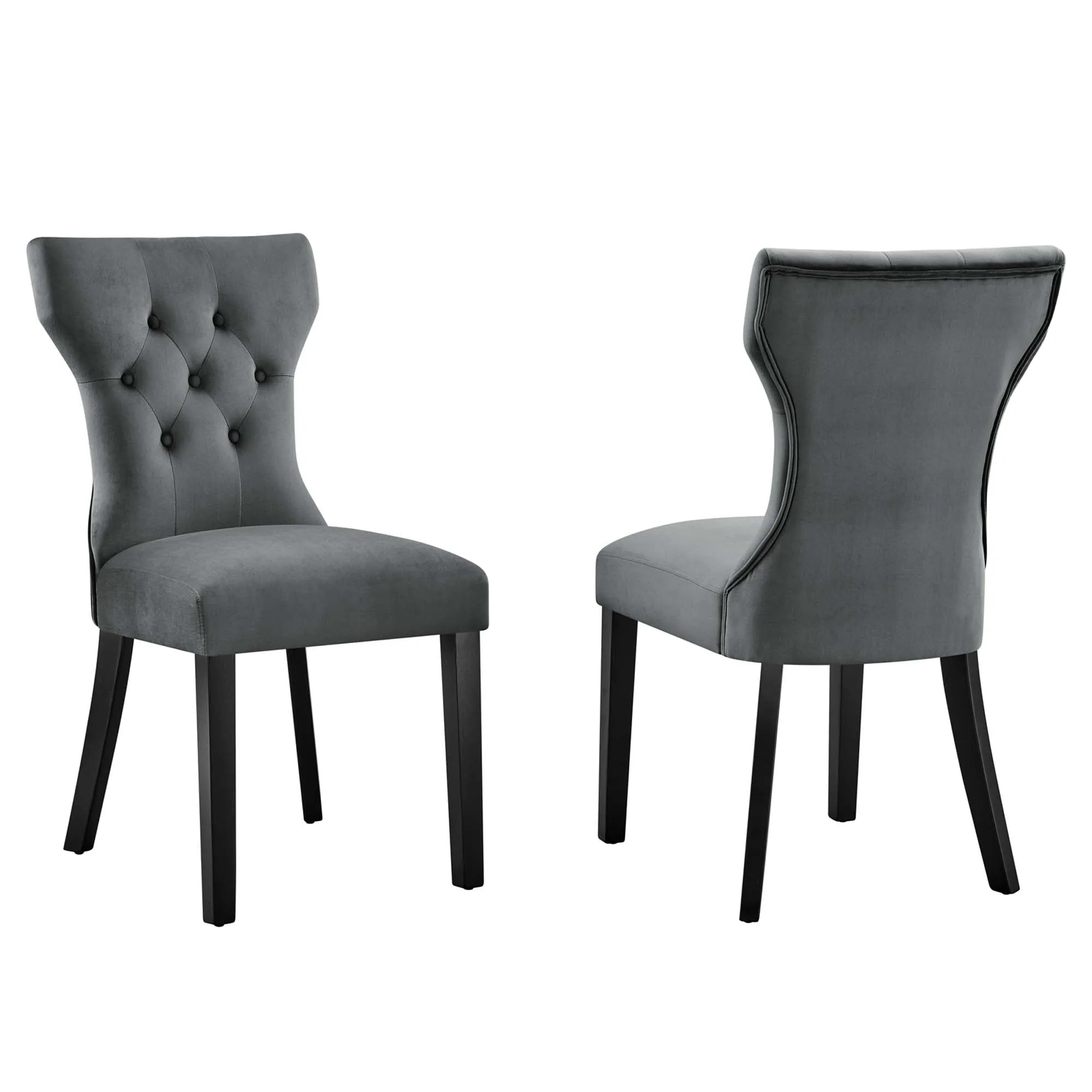 Silhouette Performance Velvet Dining Chairs - Set of 2 by Modway