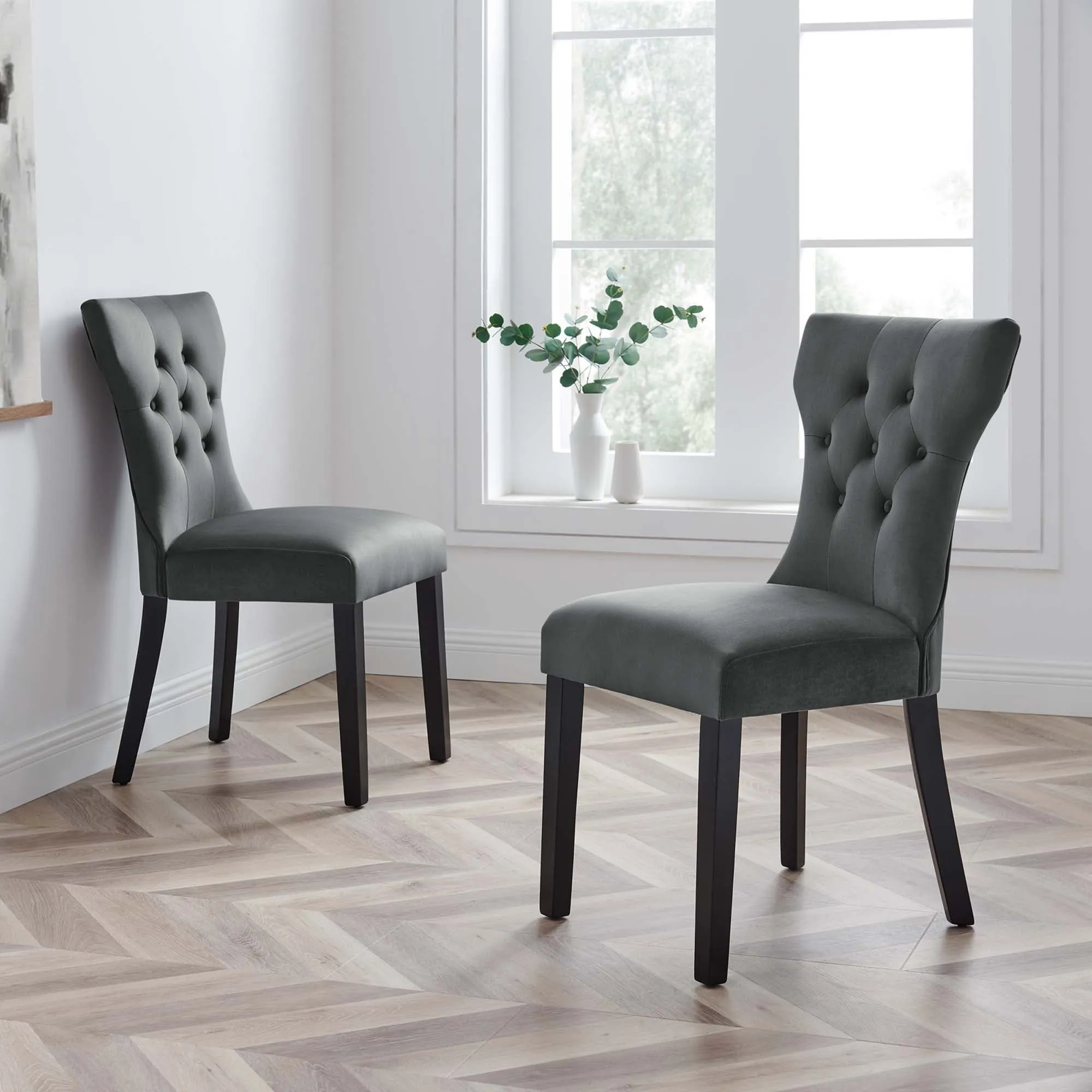 Silhouette Performance Velvet Dining Chairs - Set of 2 by Modway