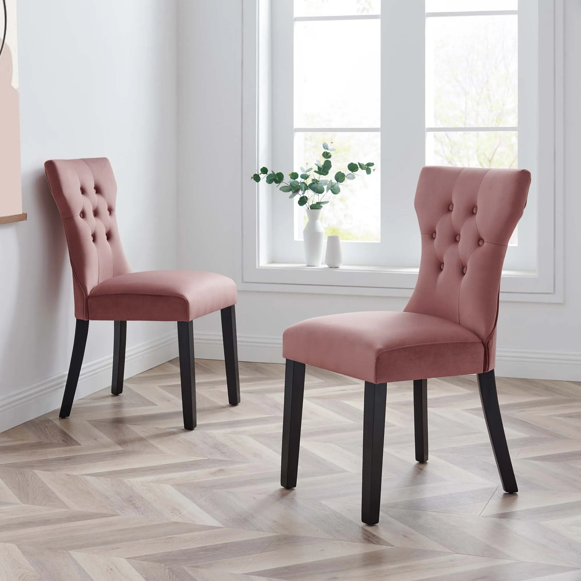 Silhouette Performance Velvet Dining Chairs - Set of 2 by Modway