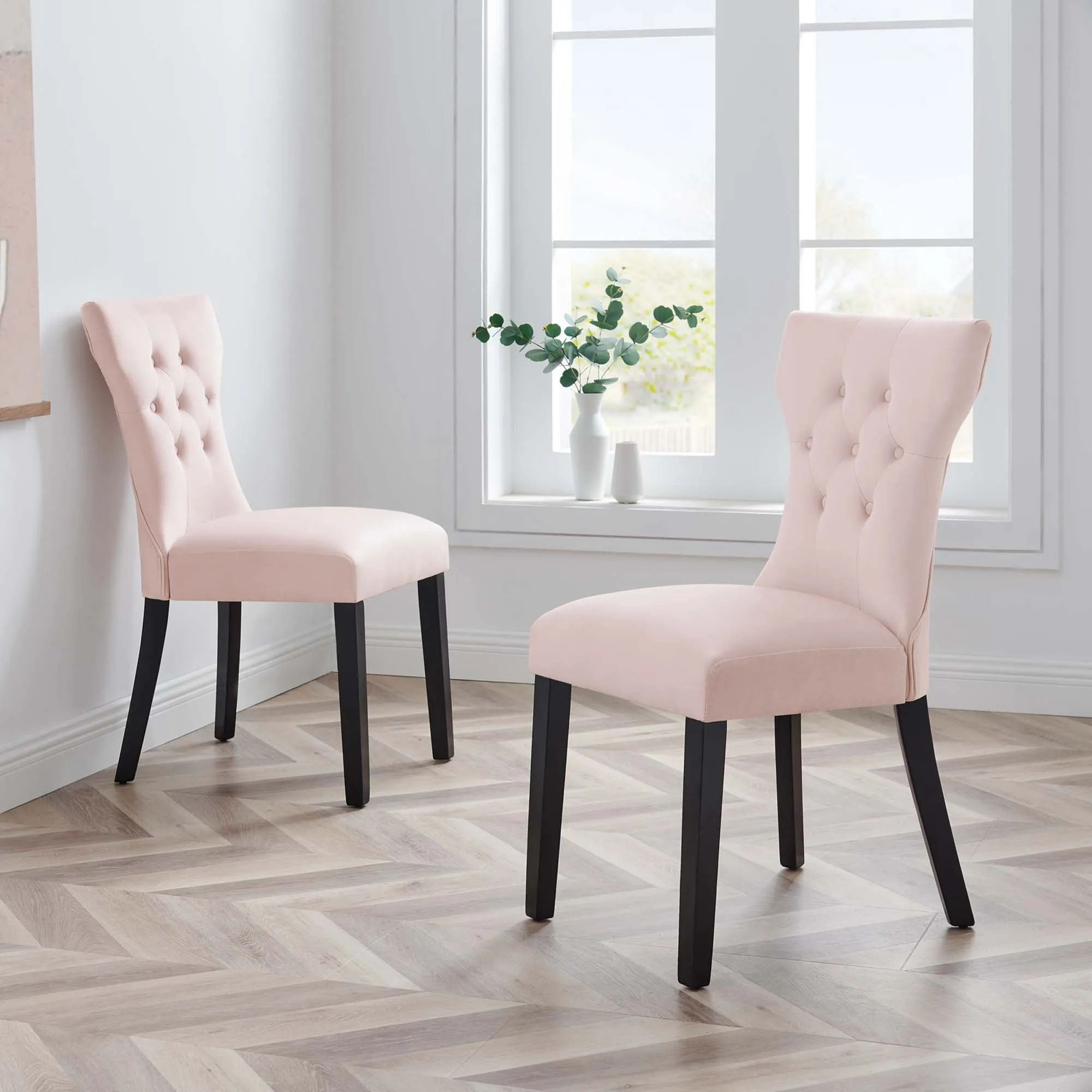 Silhouette Performance Velvet Dining Chairs - Set of 2 by Modway