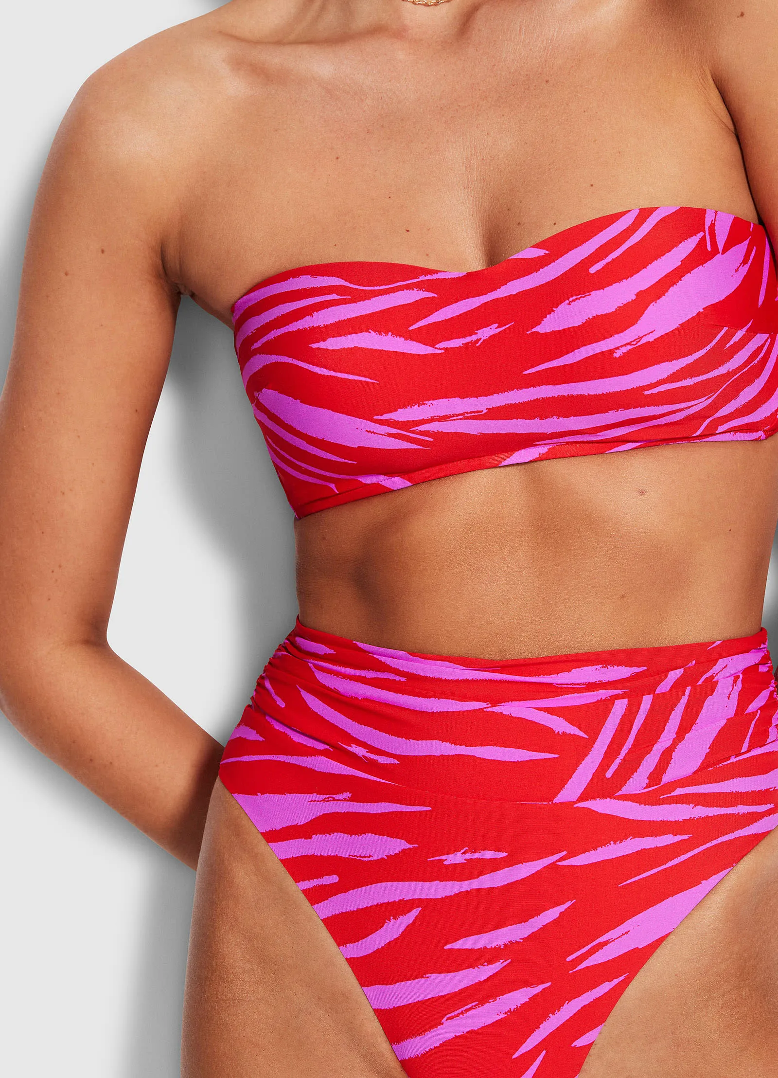 Skin Deep Bustier Bandeau  - Mandarin Red